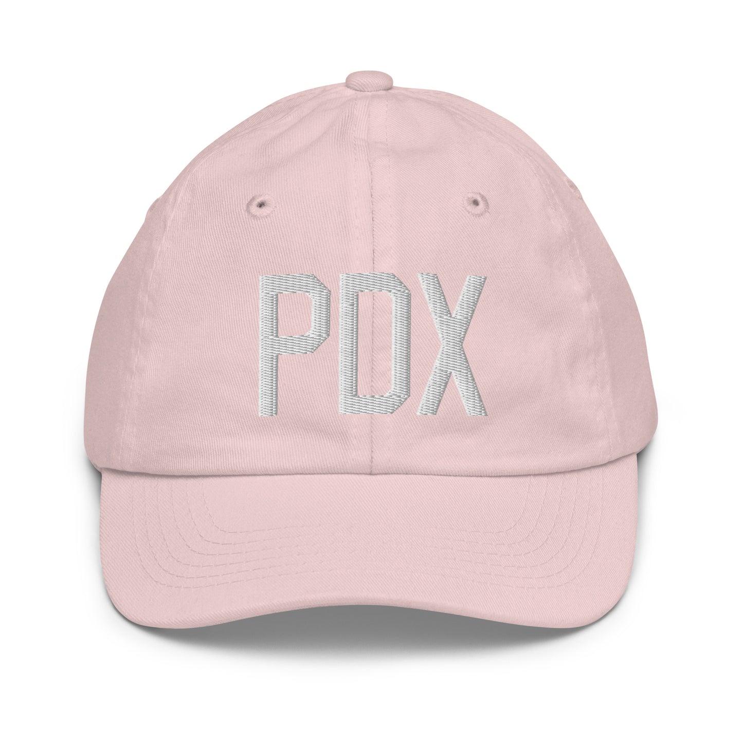 Airport Code Kid's Baseball Cap - White • PDX Portland • YHM Designs - Image 31