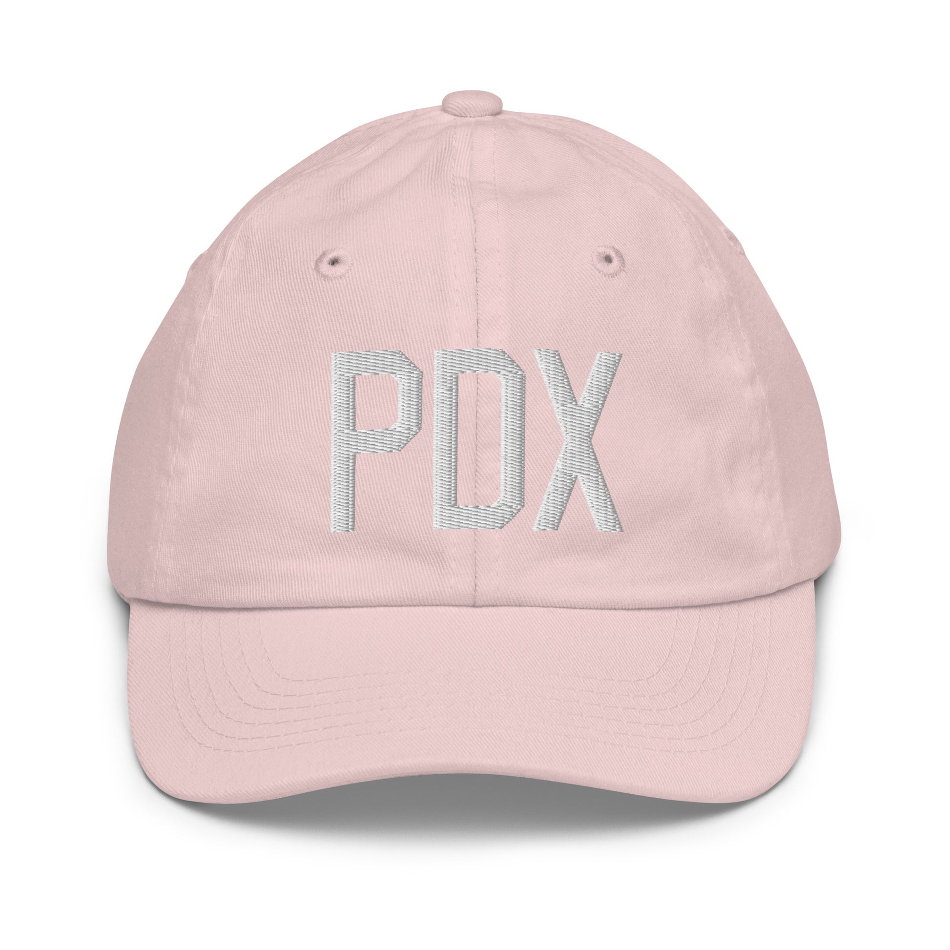 Airport Code Kid's Baseball Cap - White • PDX Portland • YHM Designs - Image 31