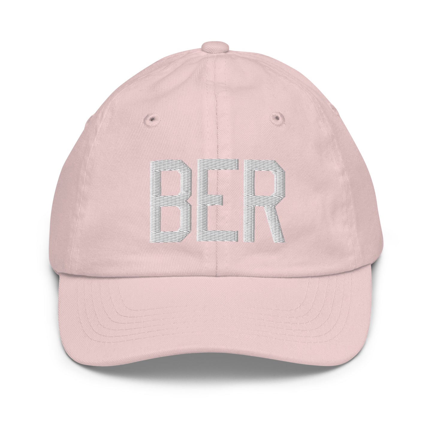 Airport Code Kid's Baseball Cap - White • BER Berlin • YHM Designs - Image 31