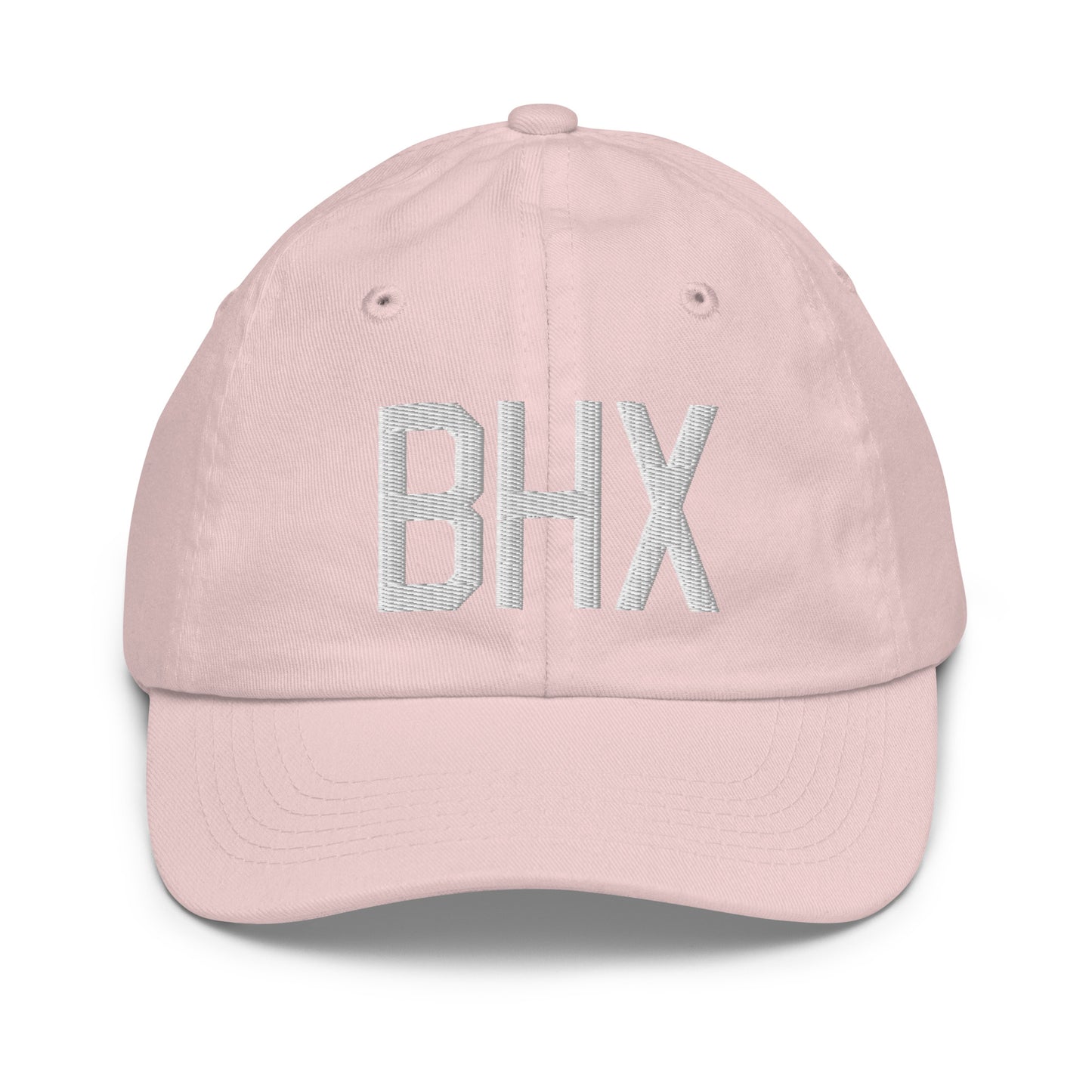 Airport Code Kid's Baseball Cap - White • BHX Birmingham • YHM Designs - Image 31