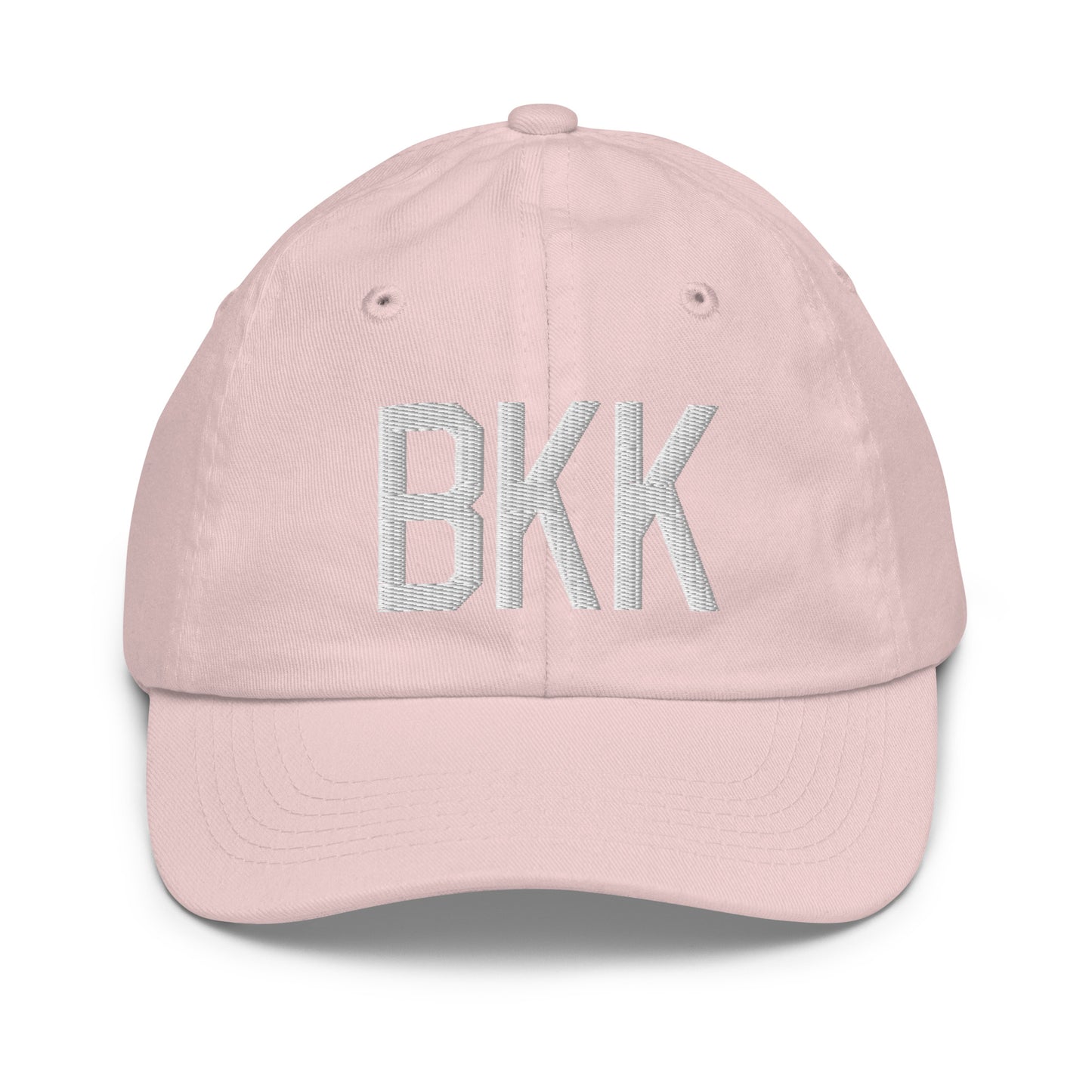 Airport Code Kid's Baseball Cap - White • BKK Bangkok • YHM Designs - Image 31