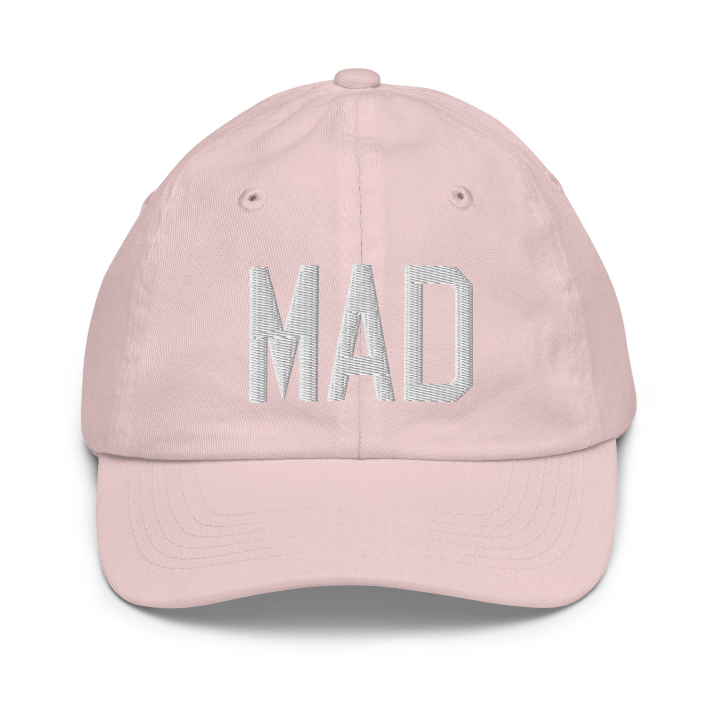 Airport Code Kid's Baseball Cap - White • MAD Madrid • YHM Designs - Image 31