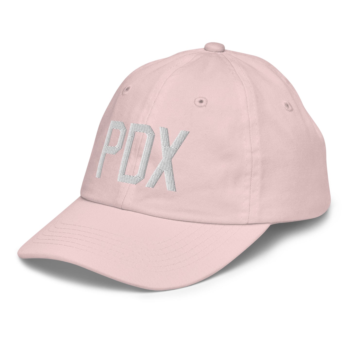Airport Code Kid's Baseball Cap - White • PDX Portland • YHM Designs - Image 33