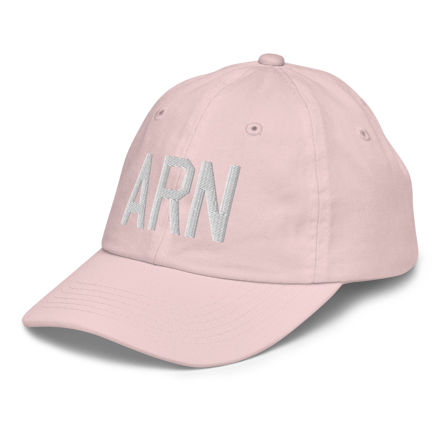 Airport Code Kid's Baseball Cap - White • ARN Stockholm • YHM Designs - Image 33