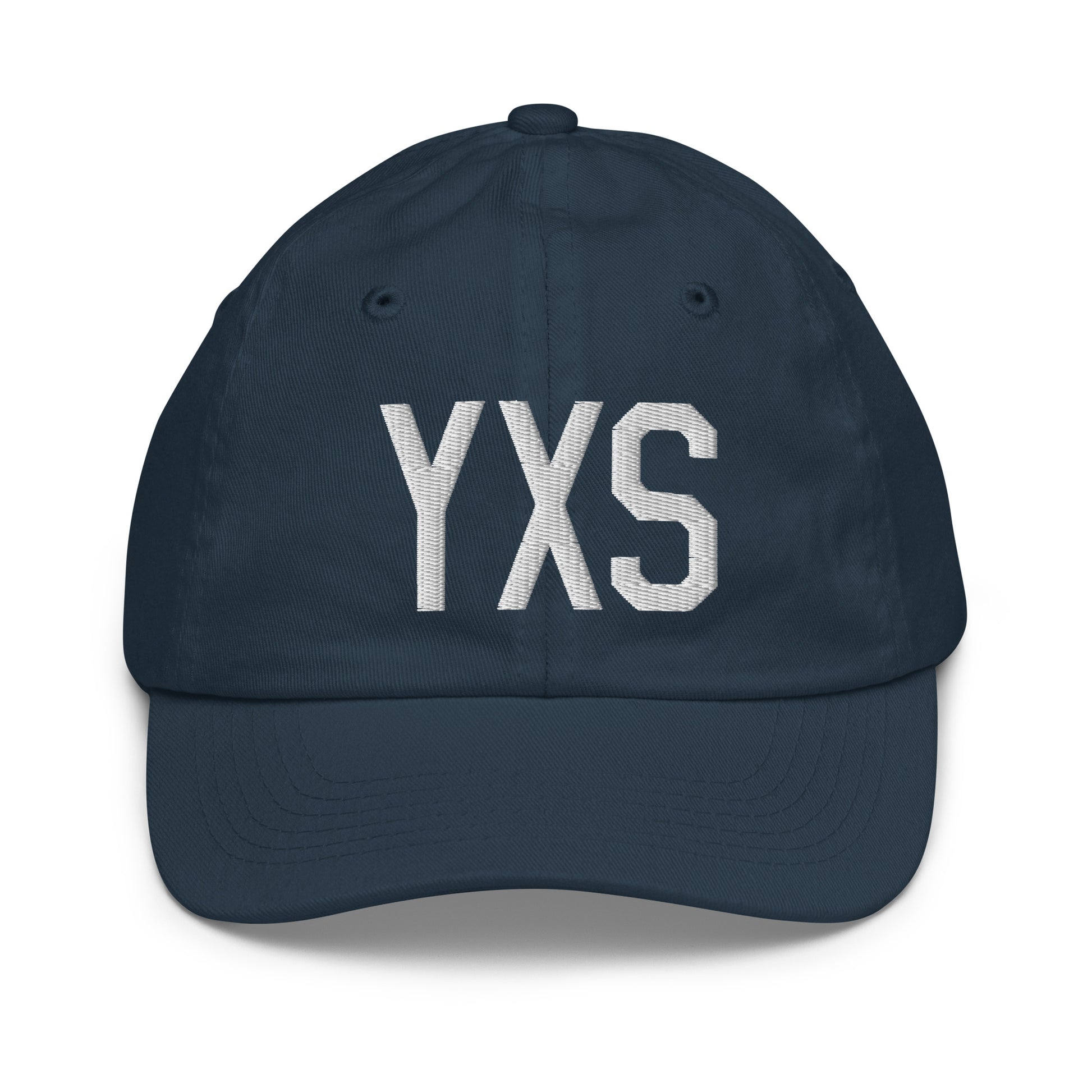 Airport Code Kid's Baseball Cap - White • YXS Prince George • YHM Designs - Image 14