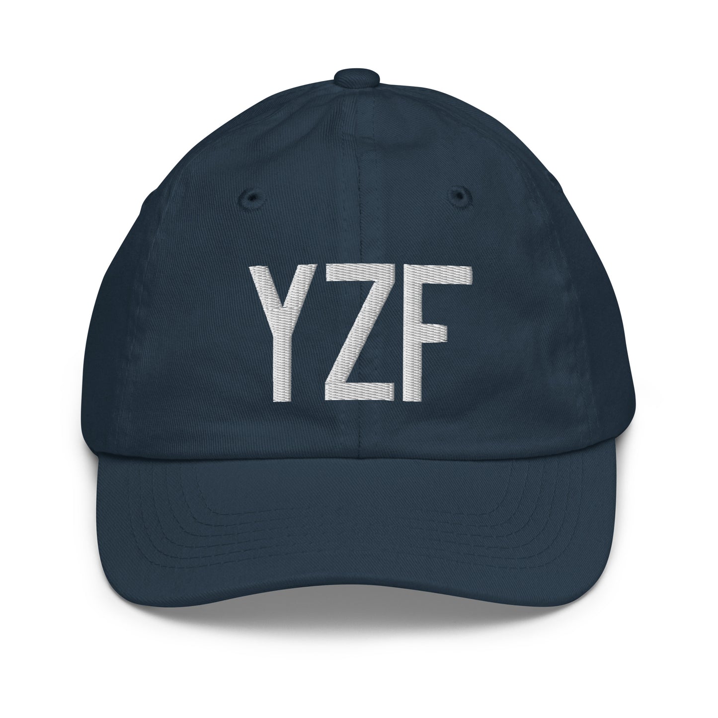 Airport Code Kid's Baseball Cap - White • YZF Yellowknife • YHM Designs - Image 14