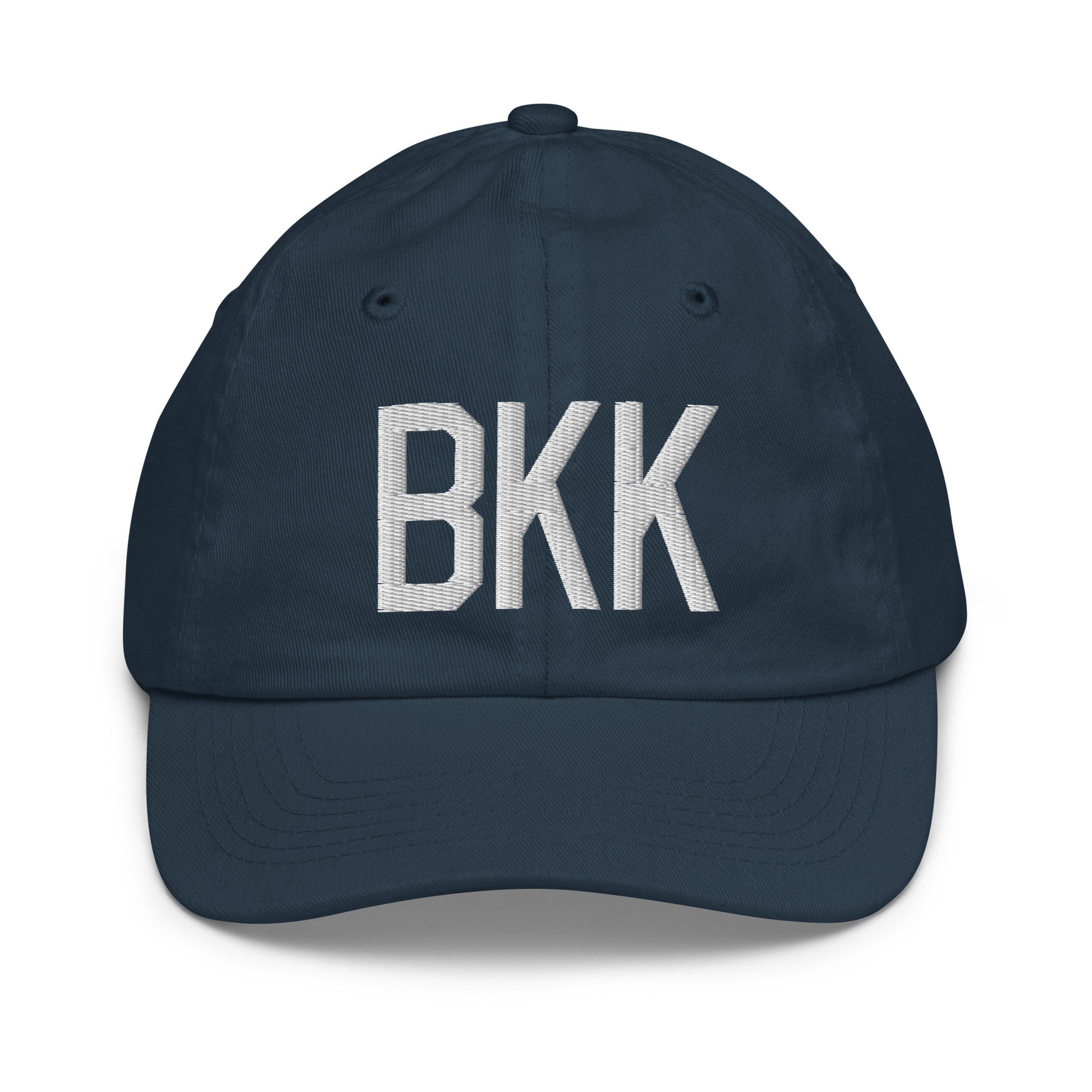 Airport Code Kid's Baseball Cap - White • BKK Bangkok • YHM Designs - Image 14