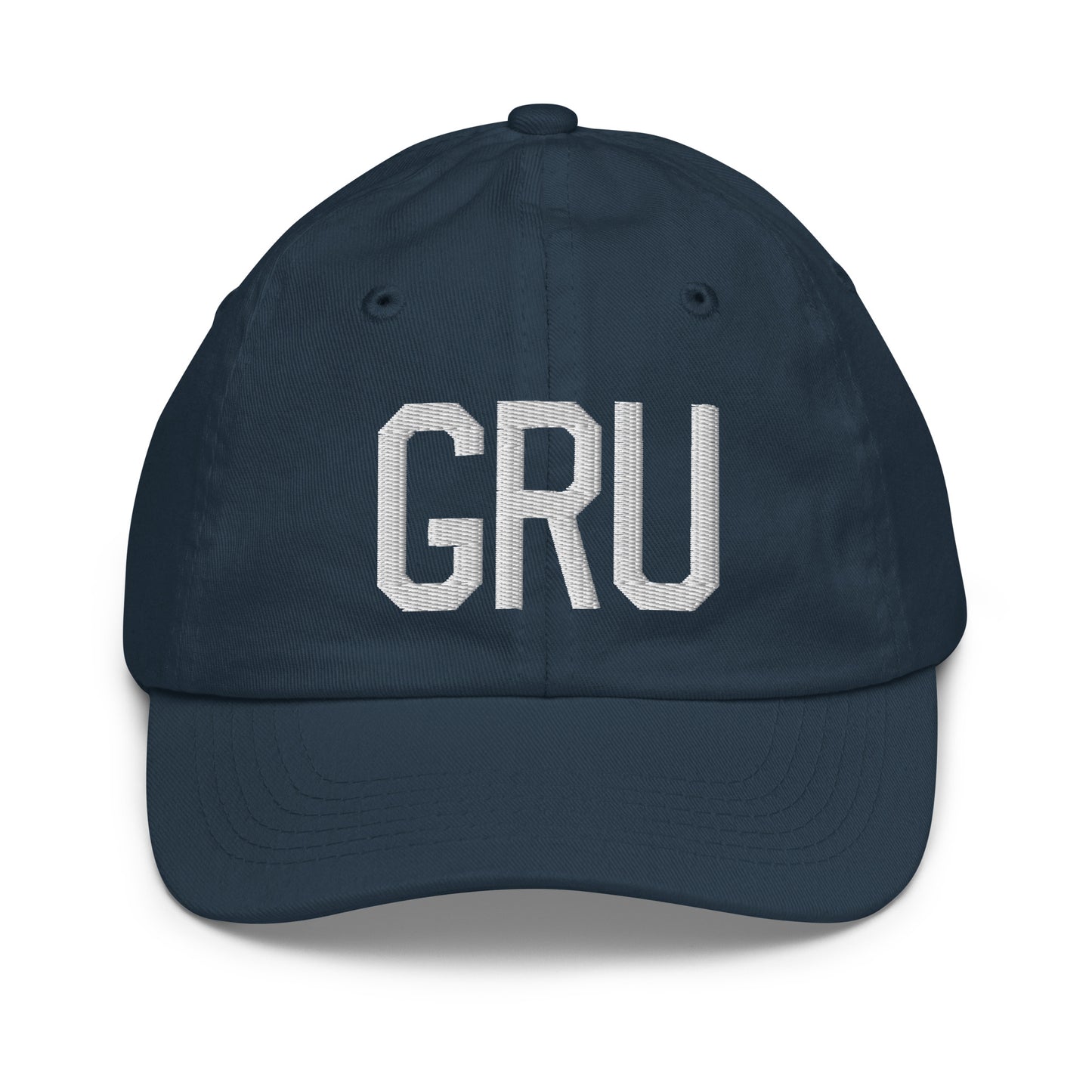 Airport Code Kid's Baseball Cap - White • GRU Sao Paulo • YHM Designs - Image 14