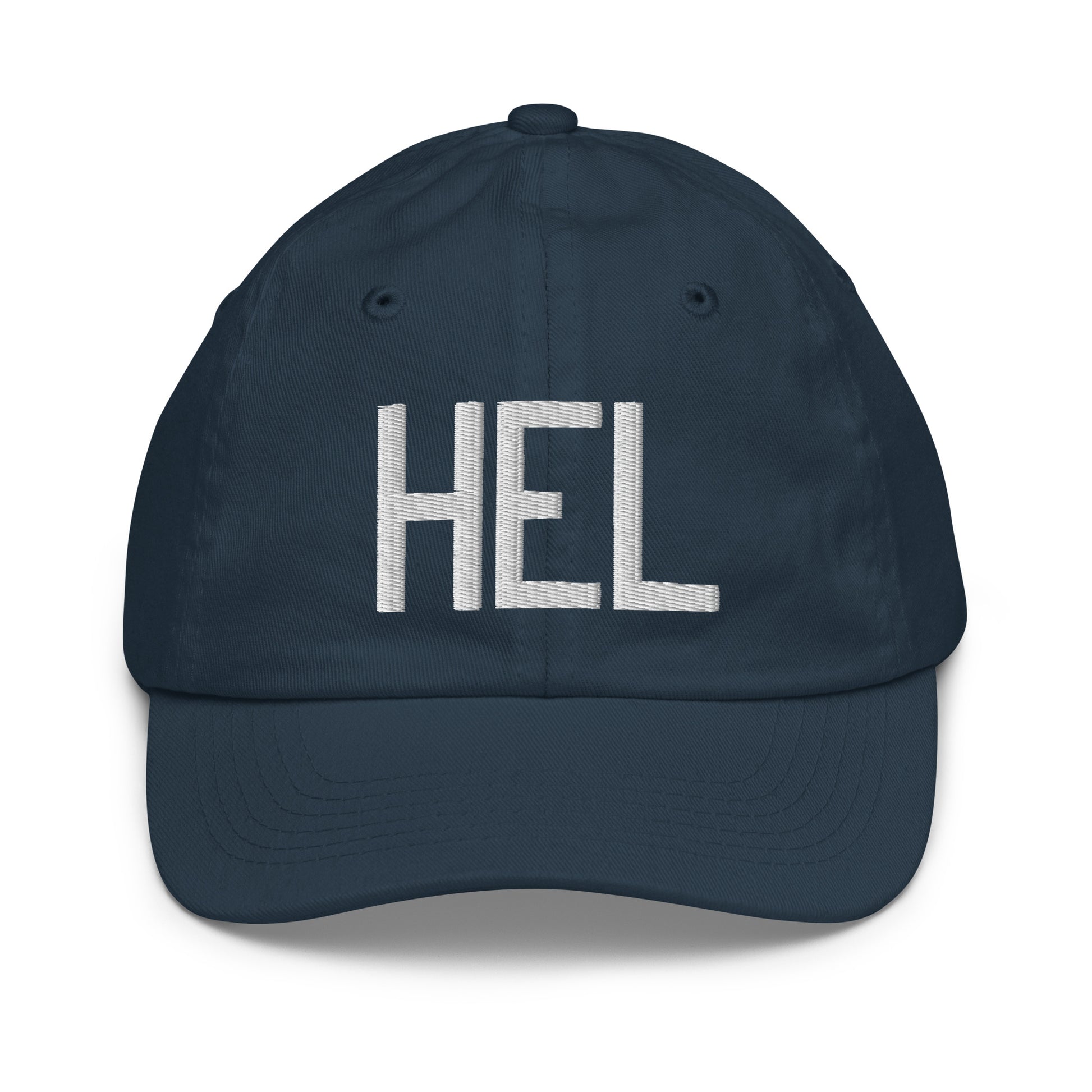 HEL Helsinki Kid's Baseball Cap • Air Force Lettering in White • YHM Designs - Image 14