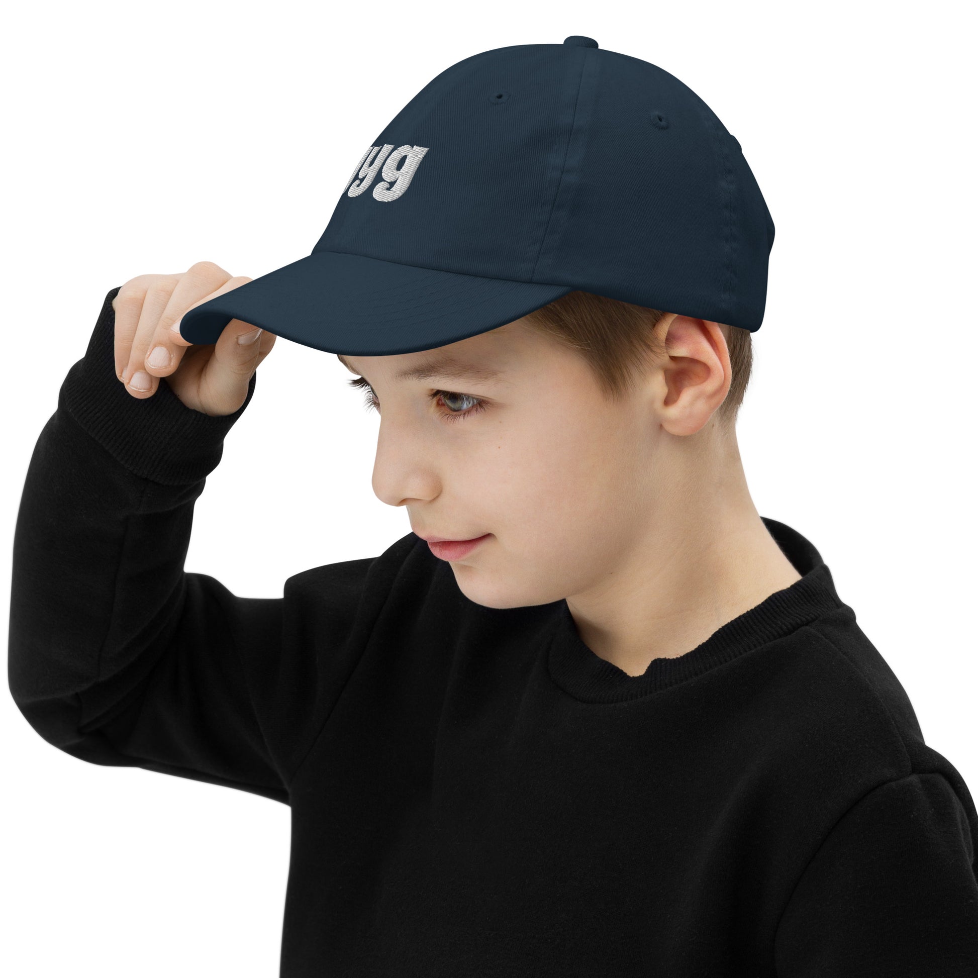 Groovy Kid's Baseball Cap - White • YYG Charlottetown • YHM Designs - Image 05