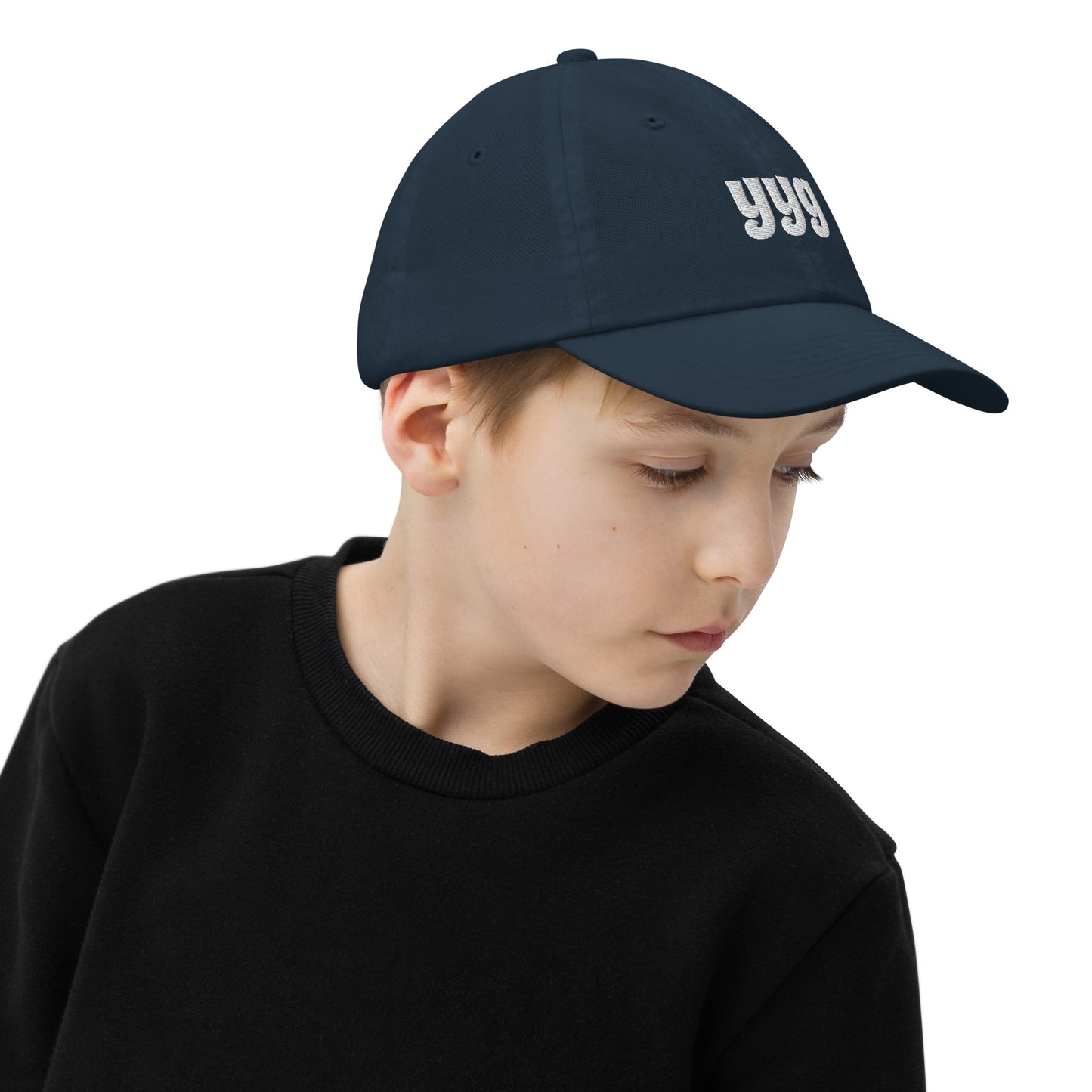 Groovy Kid's Baseball Cap - White • YYG Charlottetown • YHM Designs - Image 04