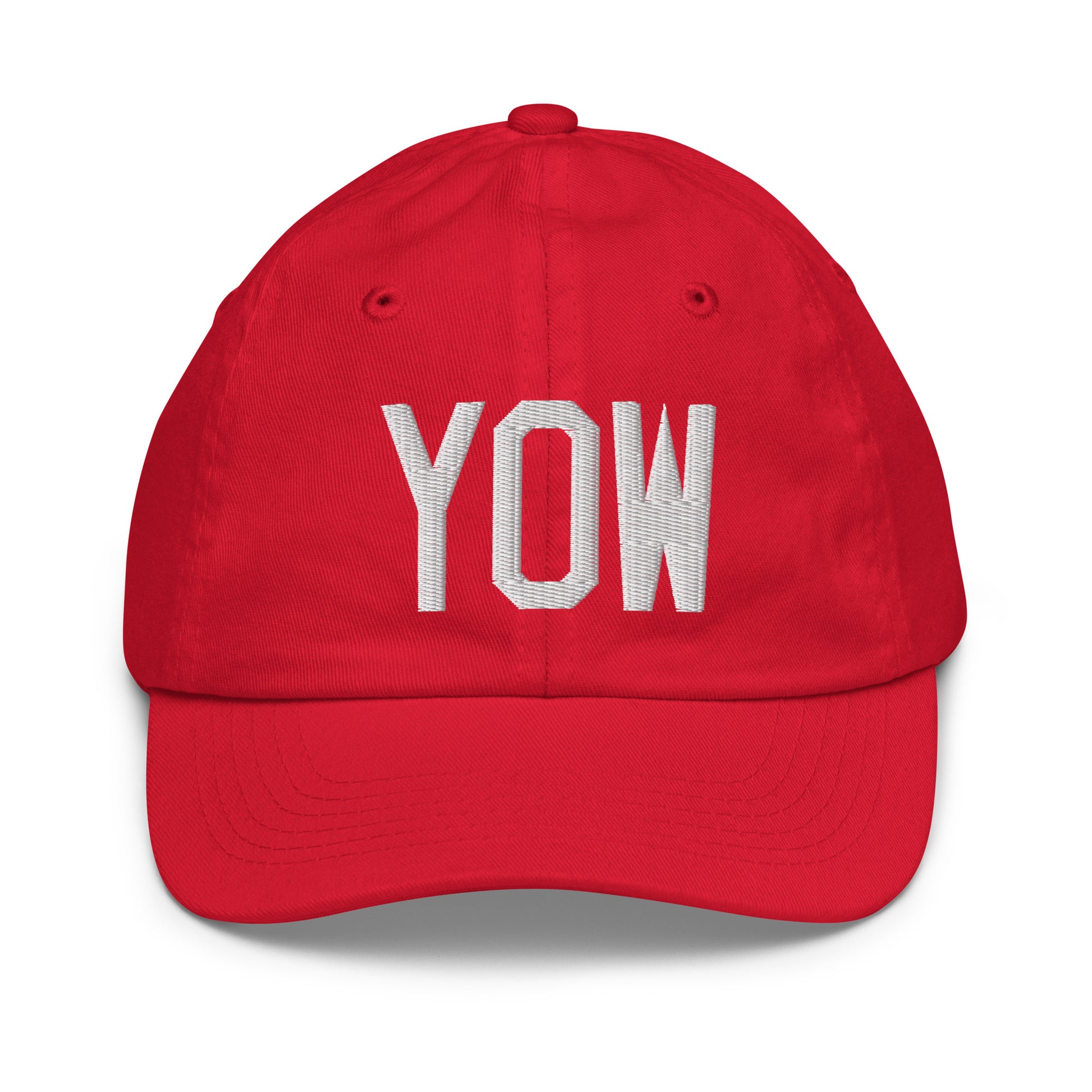 Airport Code Kid's Baseball Cap - White • YOW Ottawa • YHM Designs - Image 17