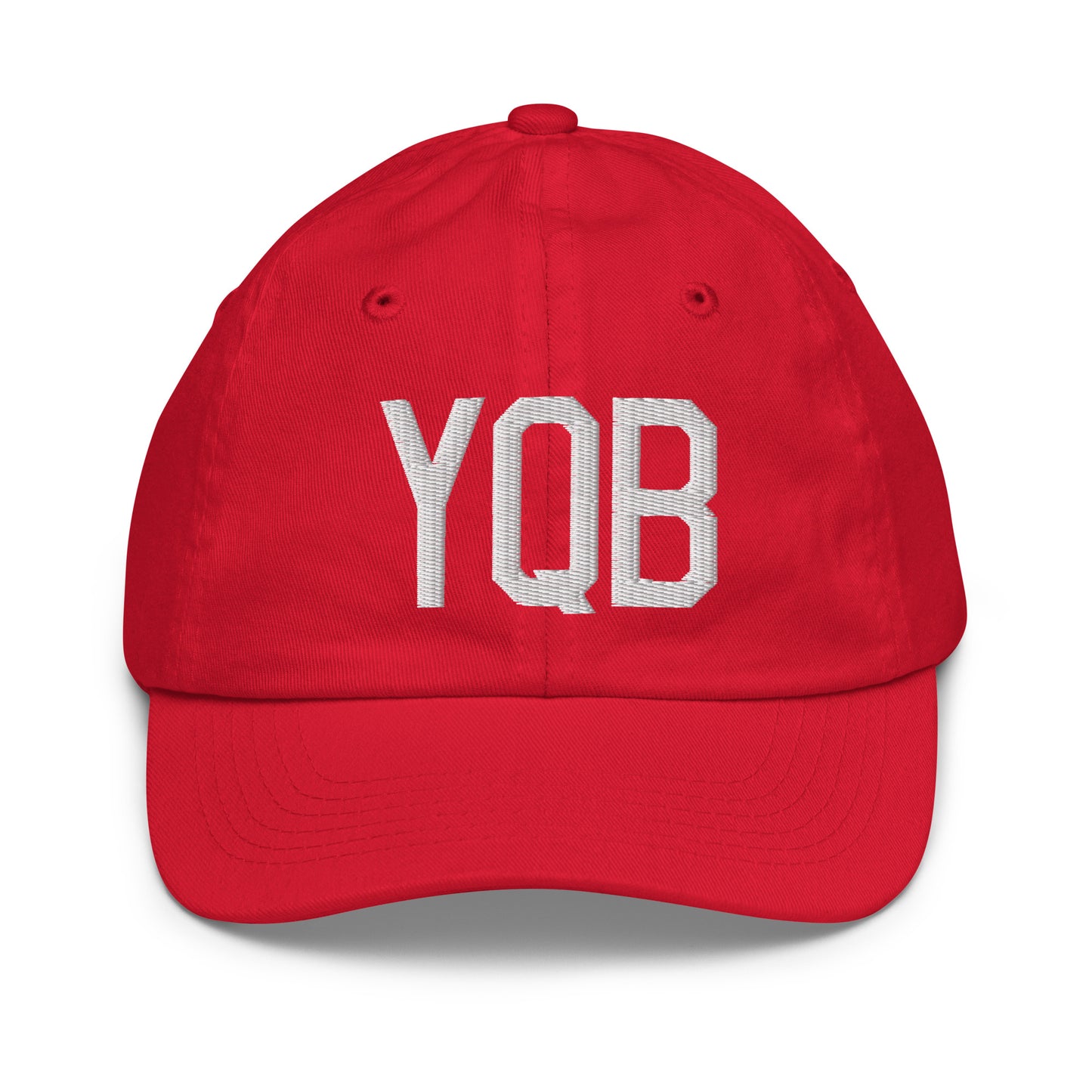 Airport Code Kid's Baseball Cap - White • YQB Quebec City • YHM Designs - Image 17