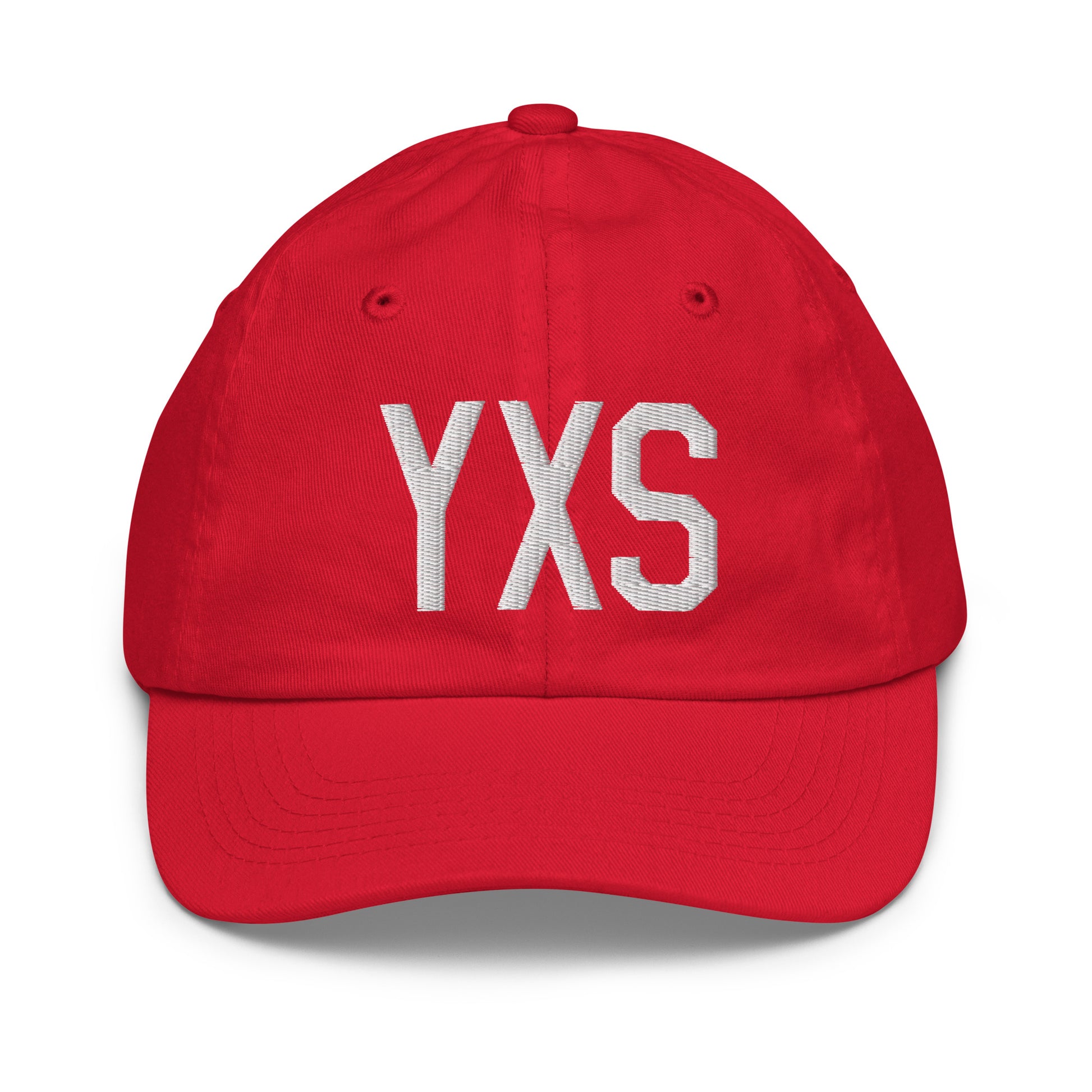 Airport Code Kid's Baseball Cap - White • YXS Prince George • YHM Designs - Image 17