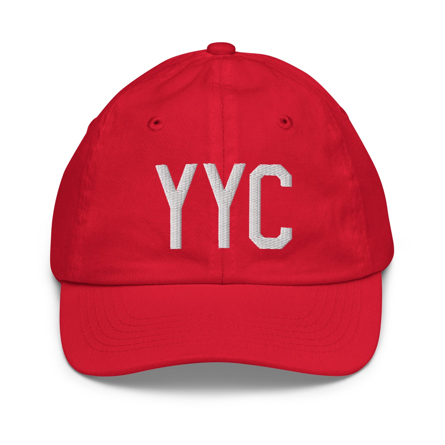 Airport Code Kid's Baseball Cap - White • YYC Calgary • YHM Designs - Image 17