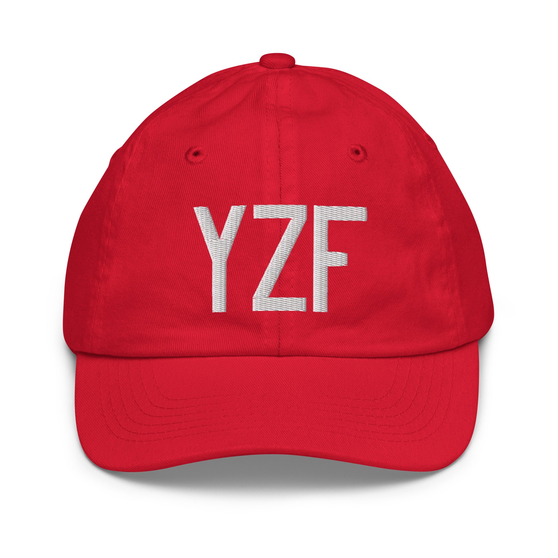 Airport Code Kid's Baseball Cap - White • YZF Yellowknife • YHM Designs - Image 17
