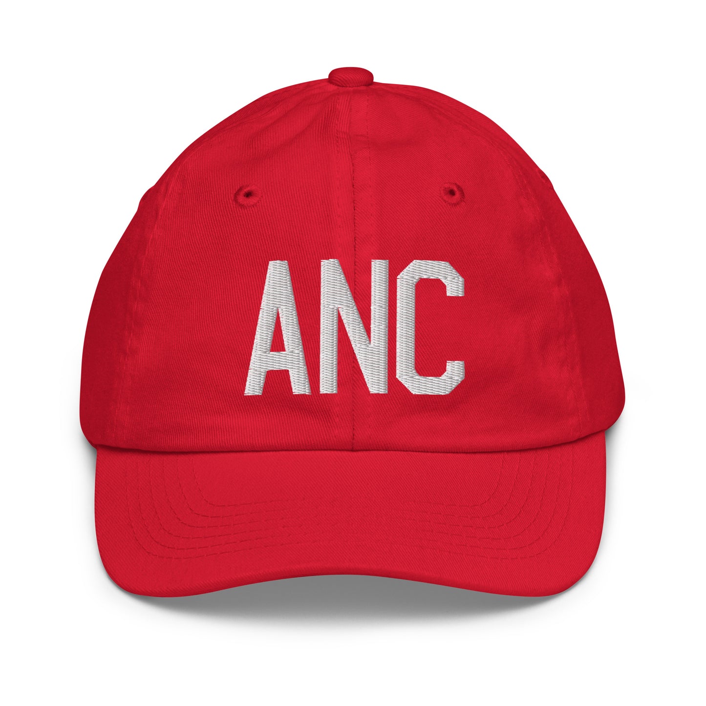 Airport Code Kid's Baseball Cap - White • ANC Anchorage • YHM Designs - Image 17