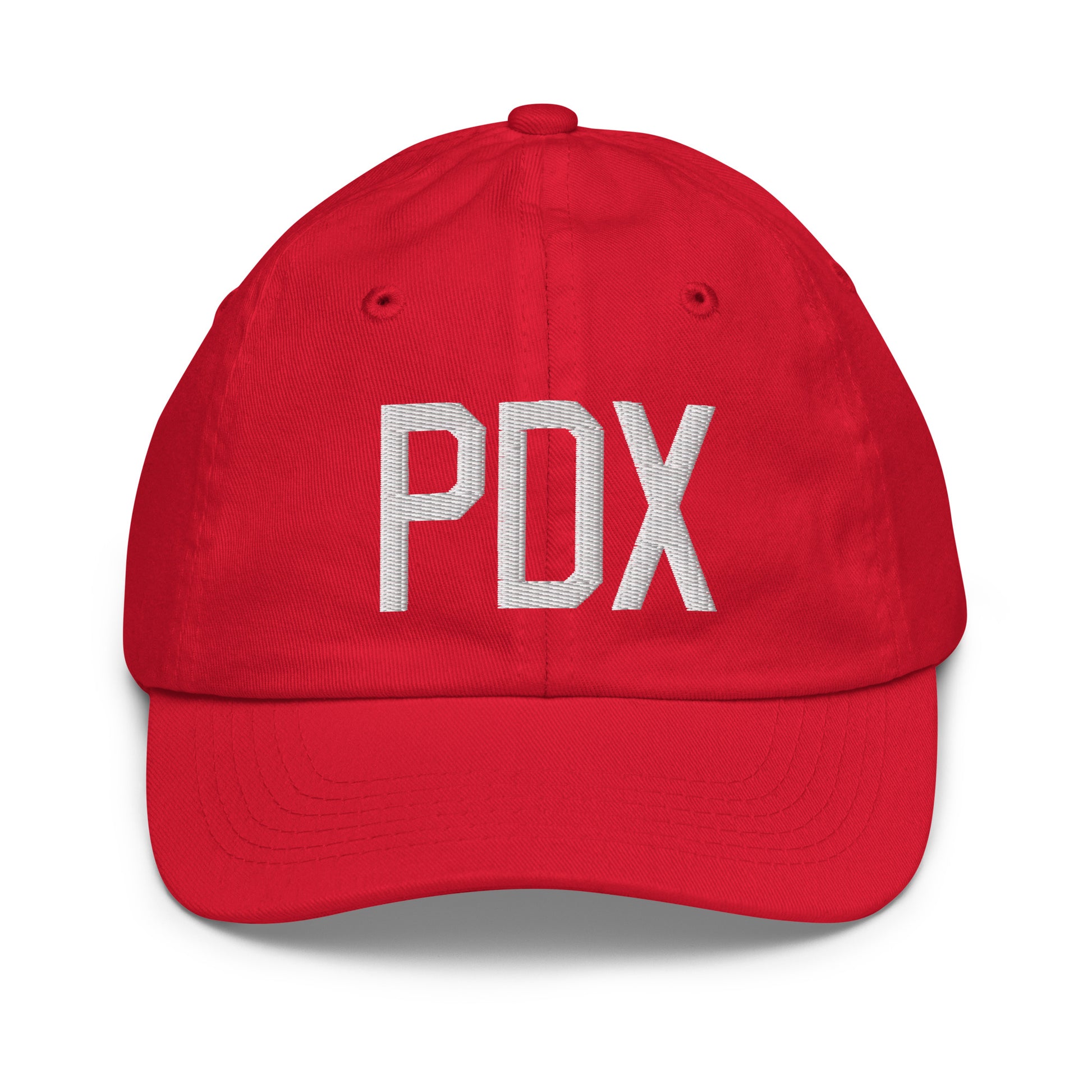 Airport Code Kid's Baseball Cap - White • PDX Portland • YHM Designs - Image 17