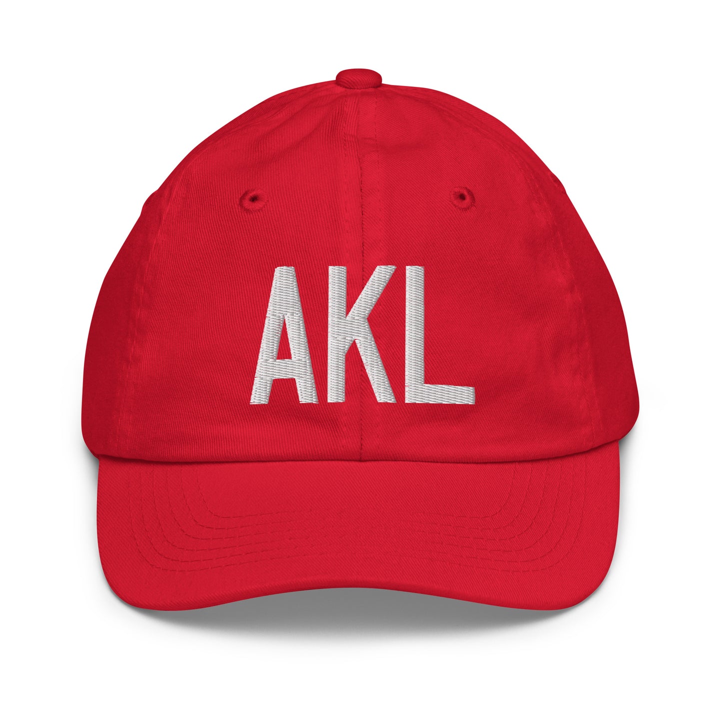 Airport Code Kid's Baseball Cap - White • AKL Auckland • YHM Designs - Image 17