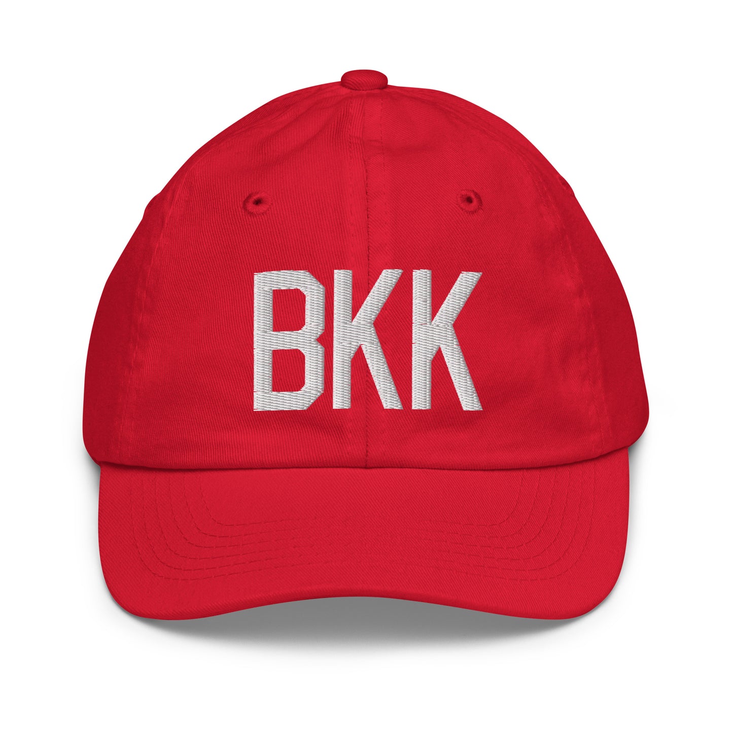 Airport Code Kid's Baseball Cap - White • BKK Bangkok • YHM Designs - Image 17