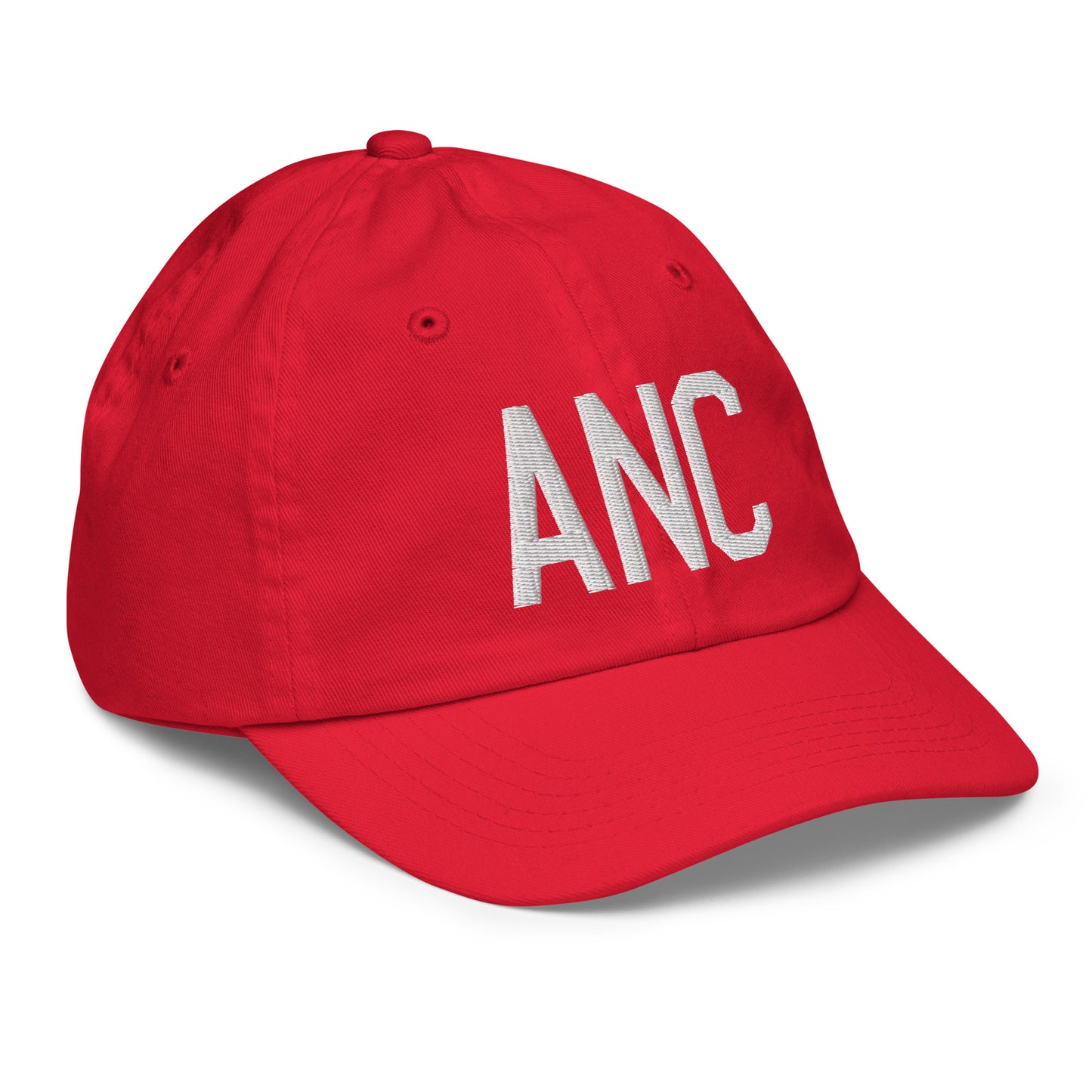 Airport Code Kid's Baseball Cap - White • ANC Anchorage • YHM Designs - Image 18
