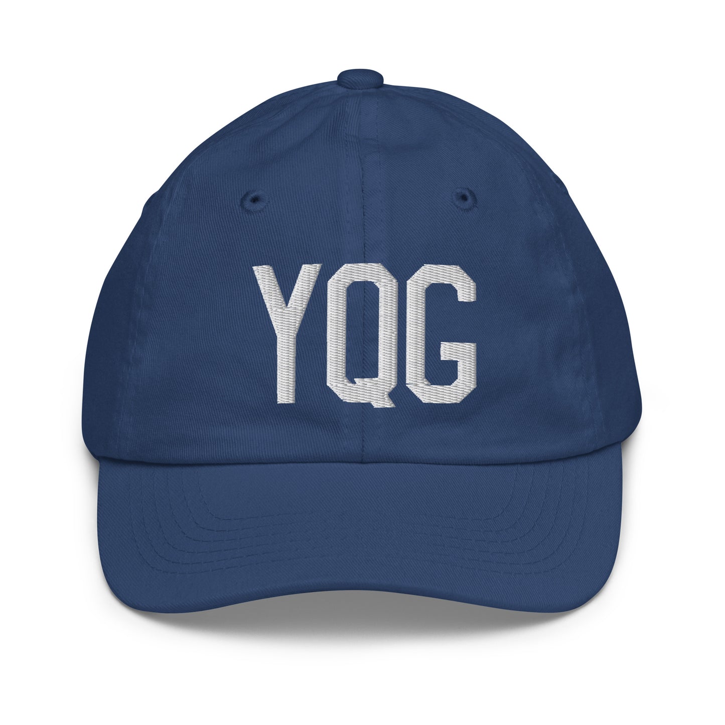 Airport Code Kid's Baseball Cap - White • YQG Windsor • YHM Designs - Image 20