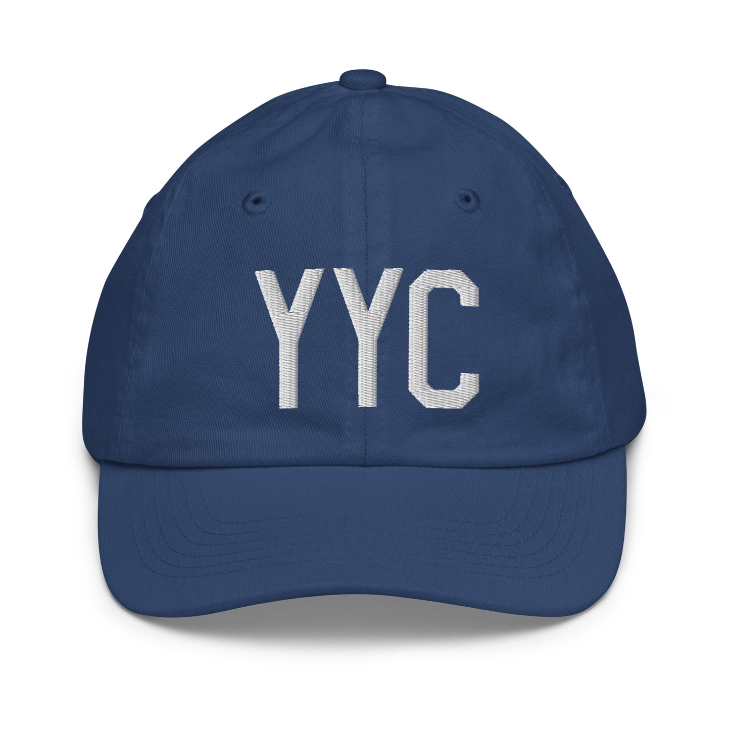 Airport Code Kid's Baseball Cap - White • YYC Calgary • YHM Designs - Image 20