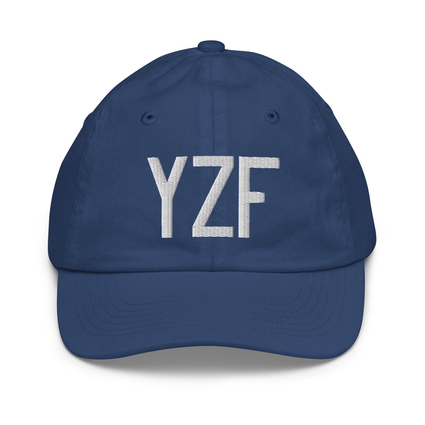 Airport Code Kid's Baseball Cap - White • YZF Yellowknife • YHM Designs - Image 20