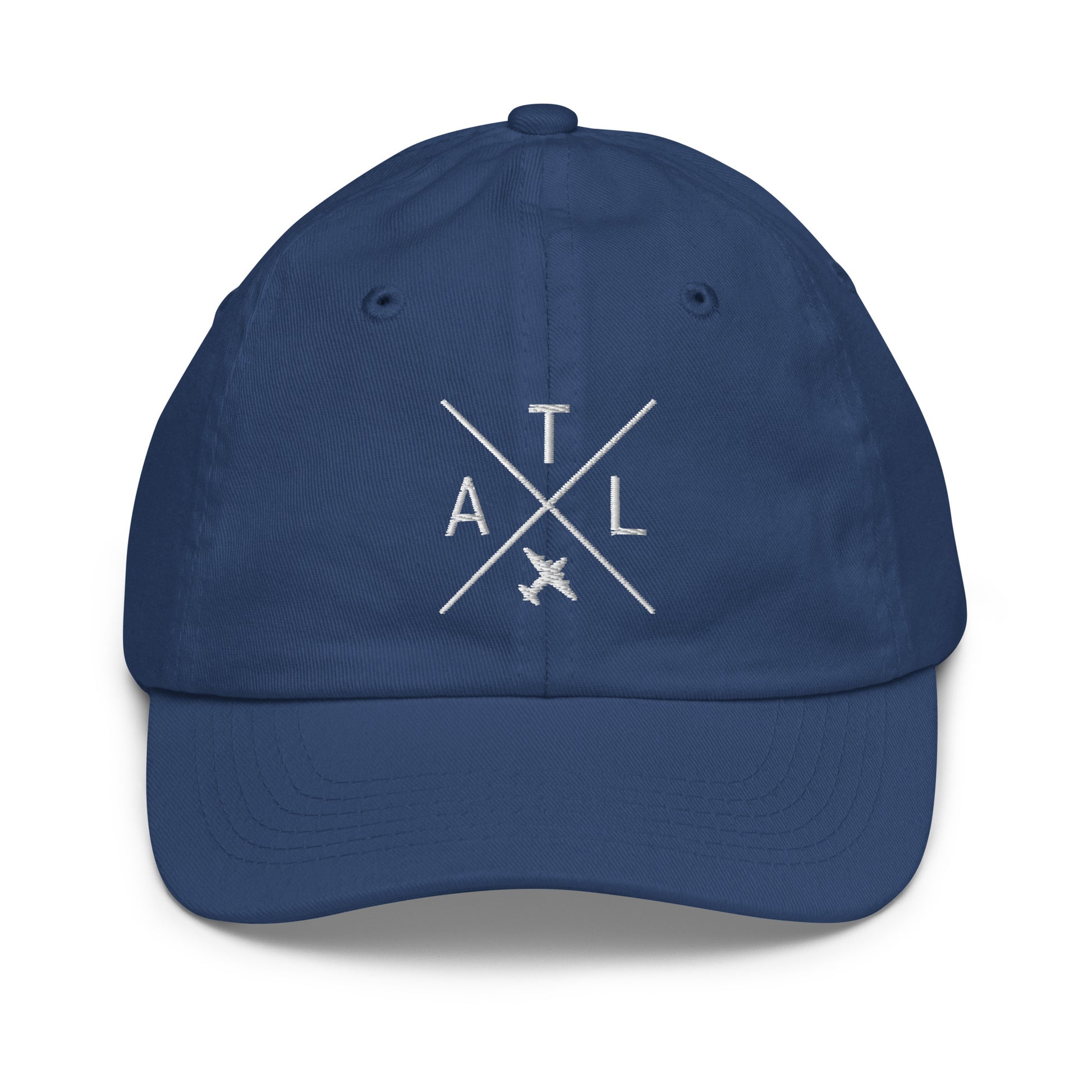 Crossed-X Kid's Baseball Cap - White • ATL Atlanta • YHM Designs - Image 19
