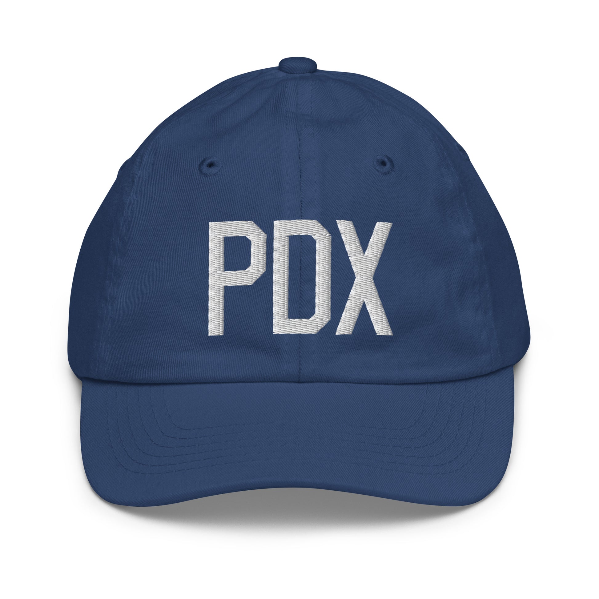 Airport Code Kid's Baseball Cap - White • PDX Portland • YHM Designs - Image 20