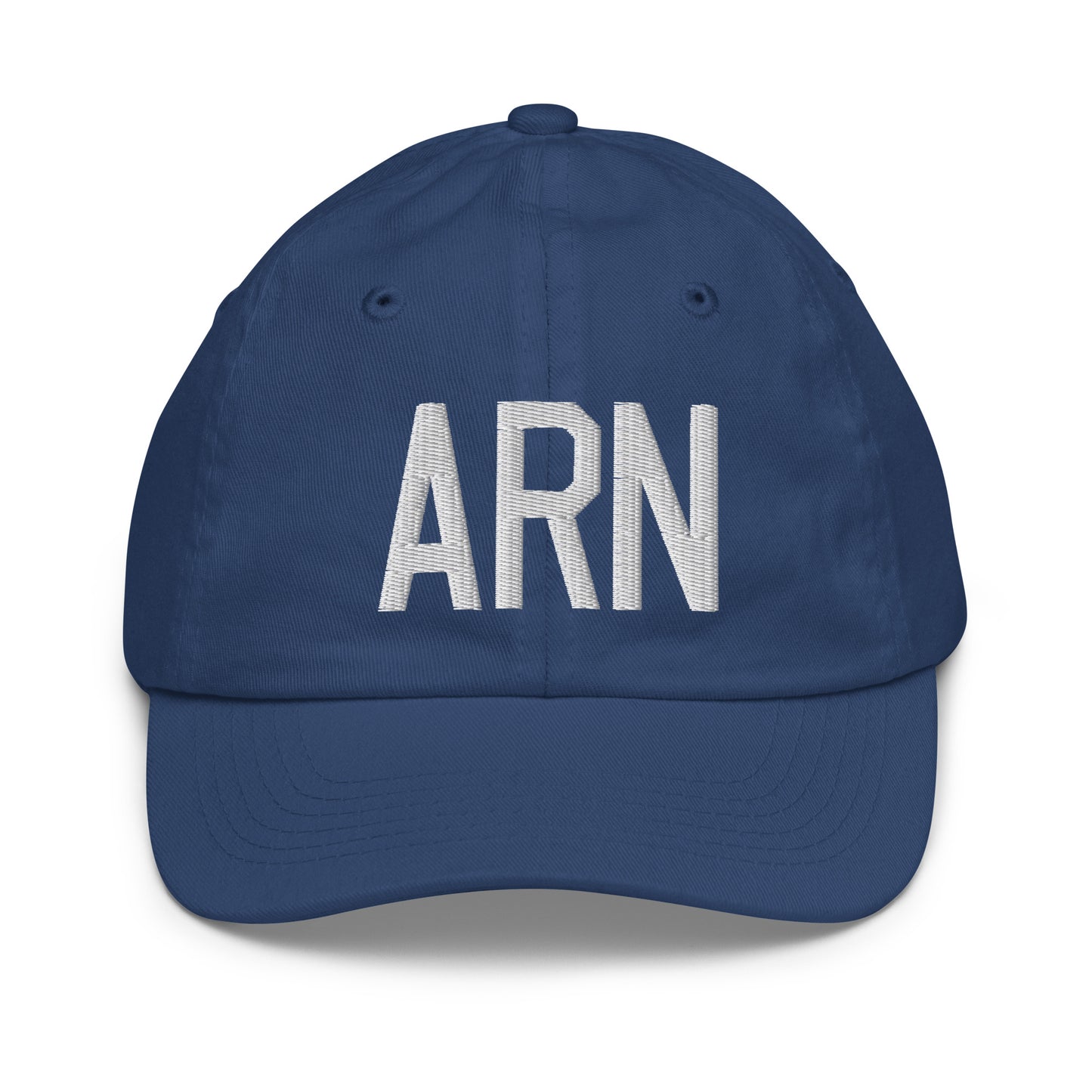 Airport Code Kid's Baseball Cap - White • ARN Stockholm • YHM Designs - Image 20