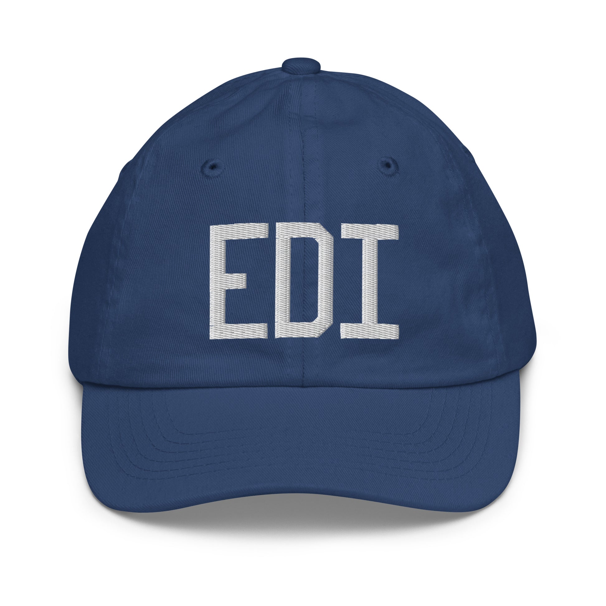 Airport Code Kid's Baseball Cap - White • EDI Edinburgh • YHM Designs - Image 20