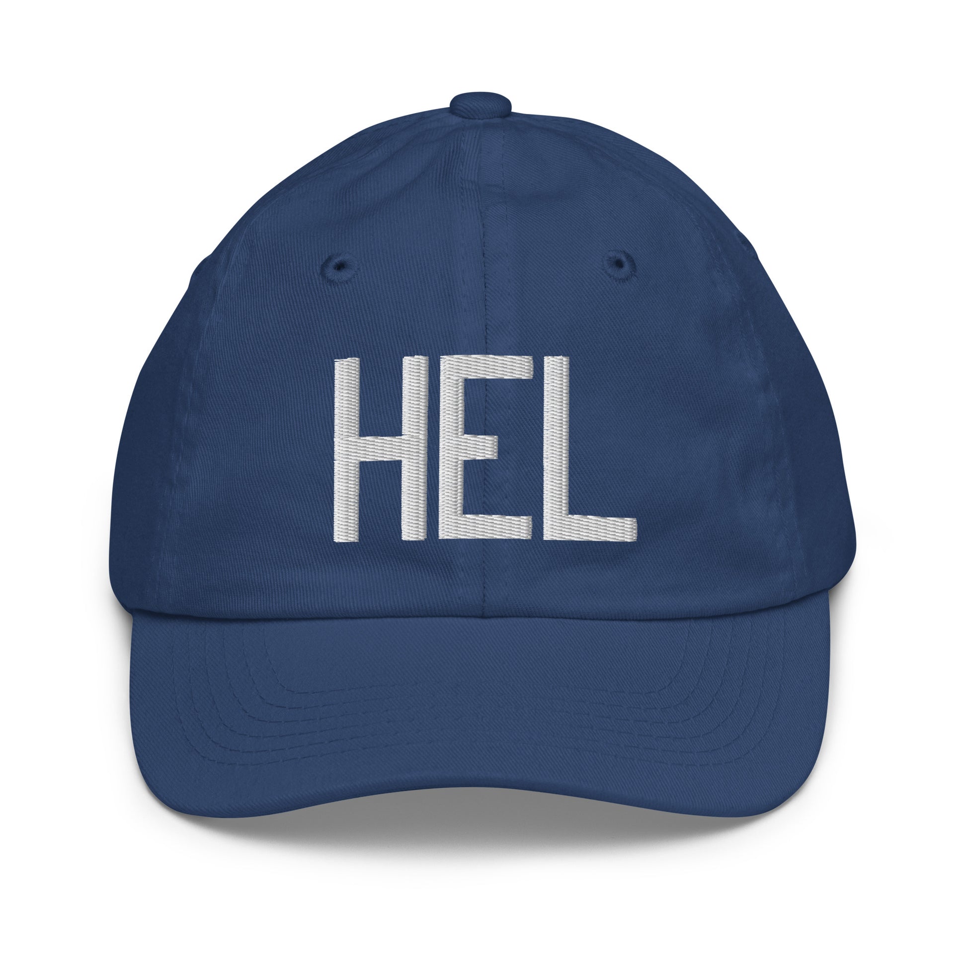 HEL Helsinki Kid's Baseball Cap • Air Force Lettering in White • YHM Designs - Image 20