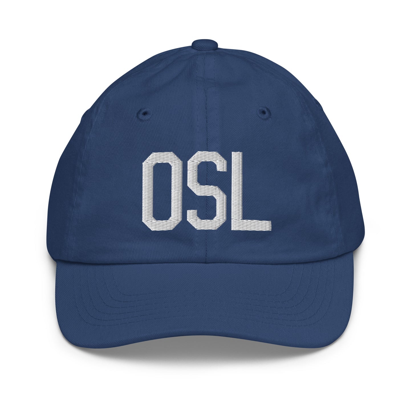 Airport Code Kid's Baseball Cap - White • OSL Oslo • YHM Designs - Image 20