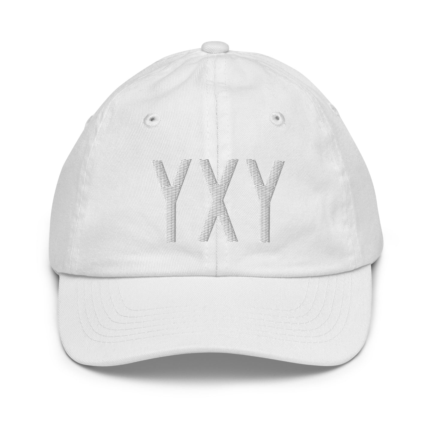 Airport Code Kid's Baseball Cap - White • YXY Whitehorse • YHM Designs - Image 34