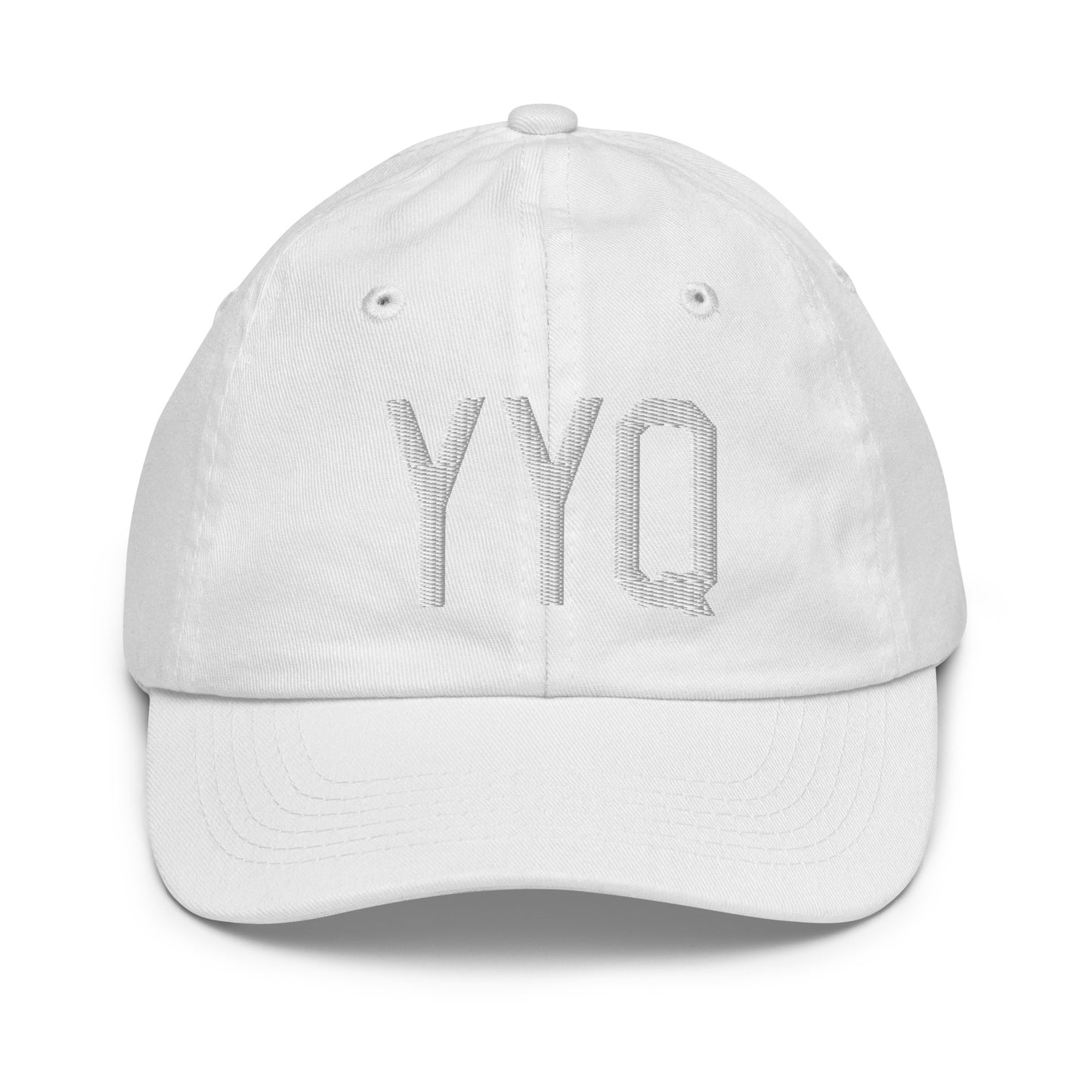 Airport Code Kid's Baseball Cap - White • YYQ Churchill • YHM Designs - Image 34
