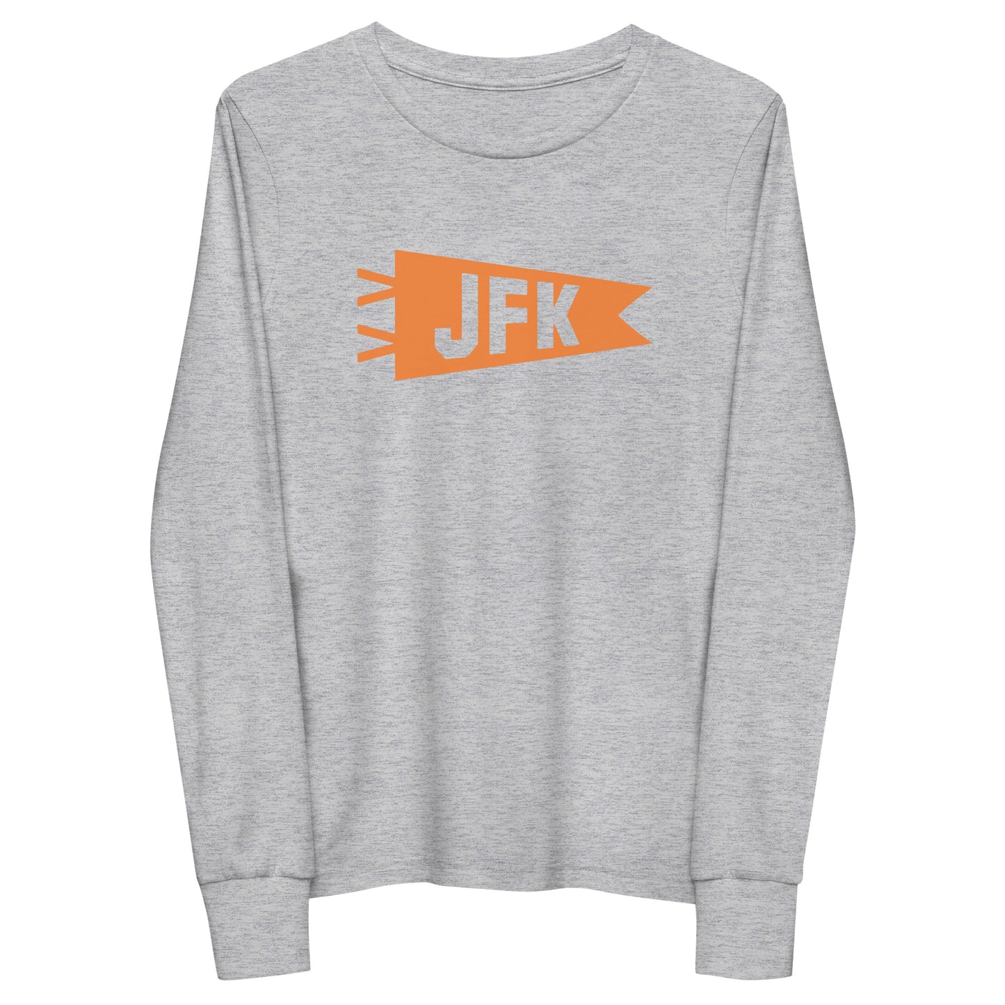 Kid's Airport Code Long-Sleeve Tee - Orange Graphic • JFK New York City • YHM Designs - Image 11