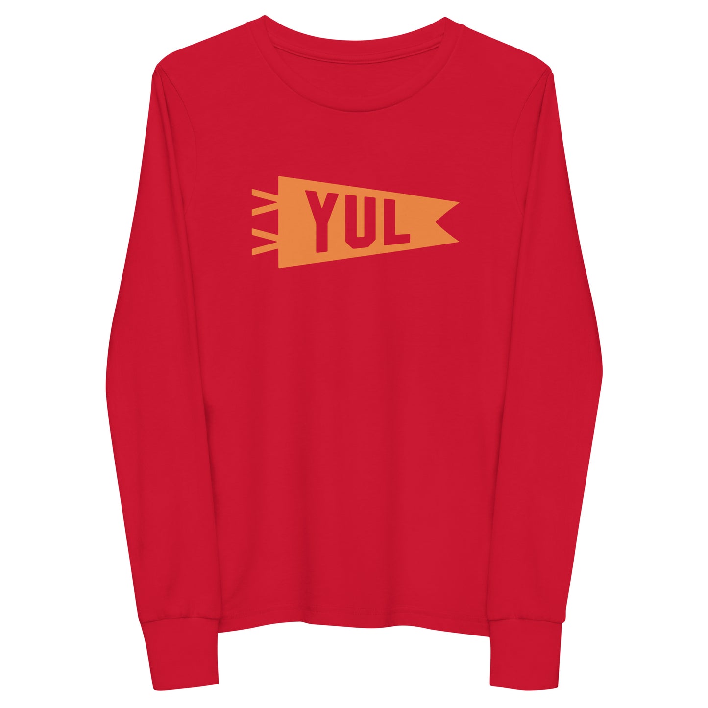 Kid's Airport Code Long-Sleeve Tee - Orange Graphic • YUL Montreal • YHM Designs - Image 10