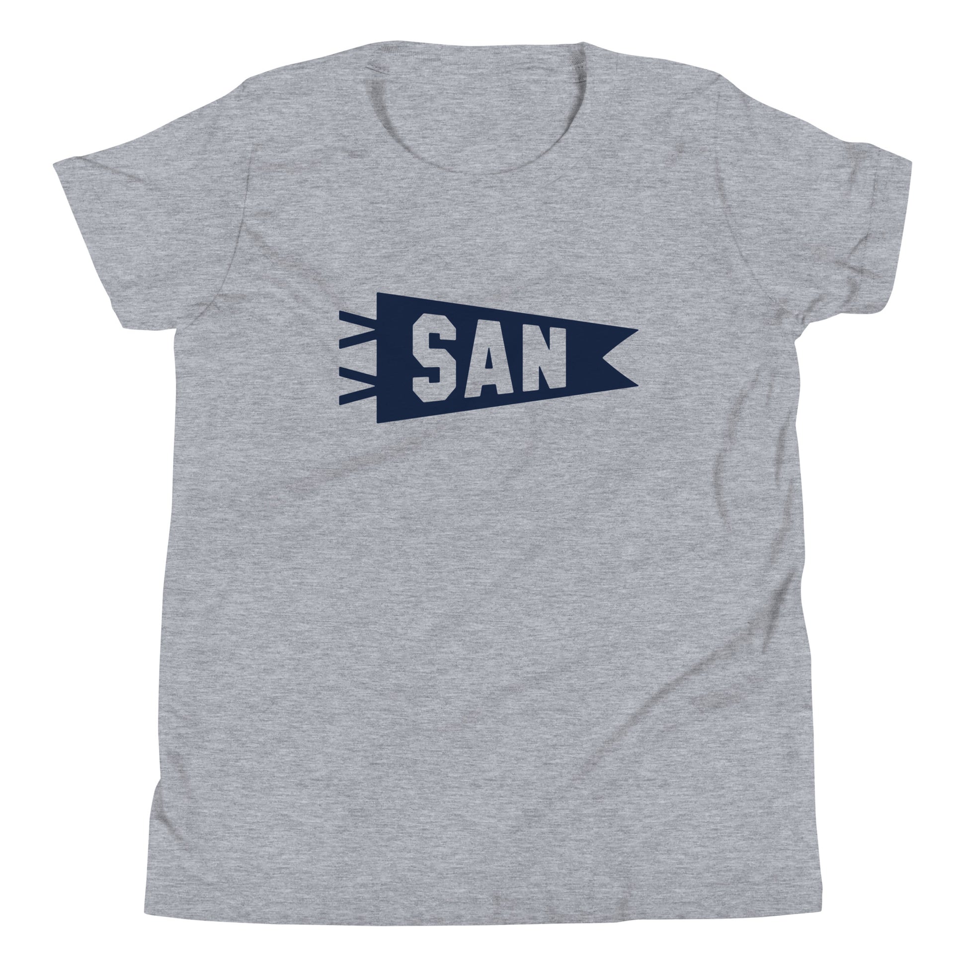 SAN San Diego Kid's T-Shirt • Banner Design in Navy Blue • YHM Designs - Image 01