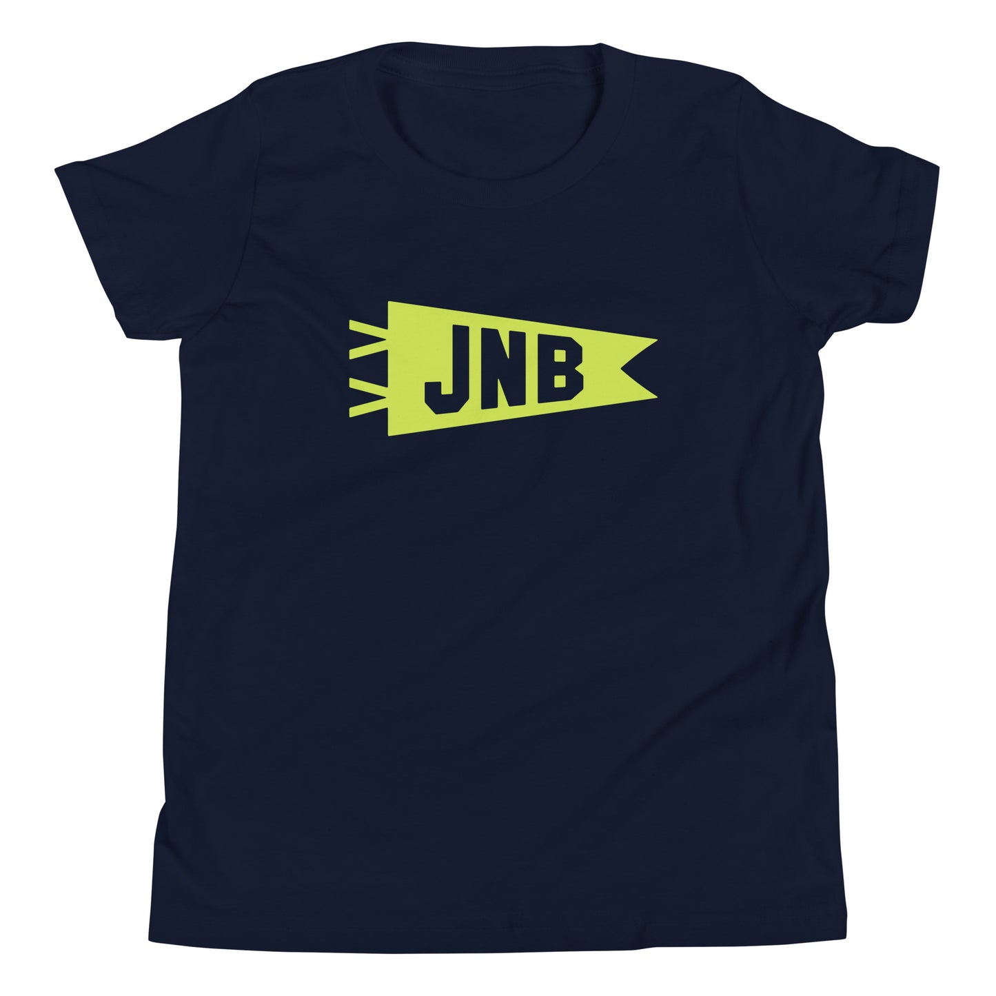 JNB Johannesburg Kid's T-Shirt • Banner Design in Green • YHM Designs - Image 01