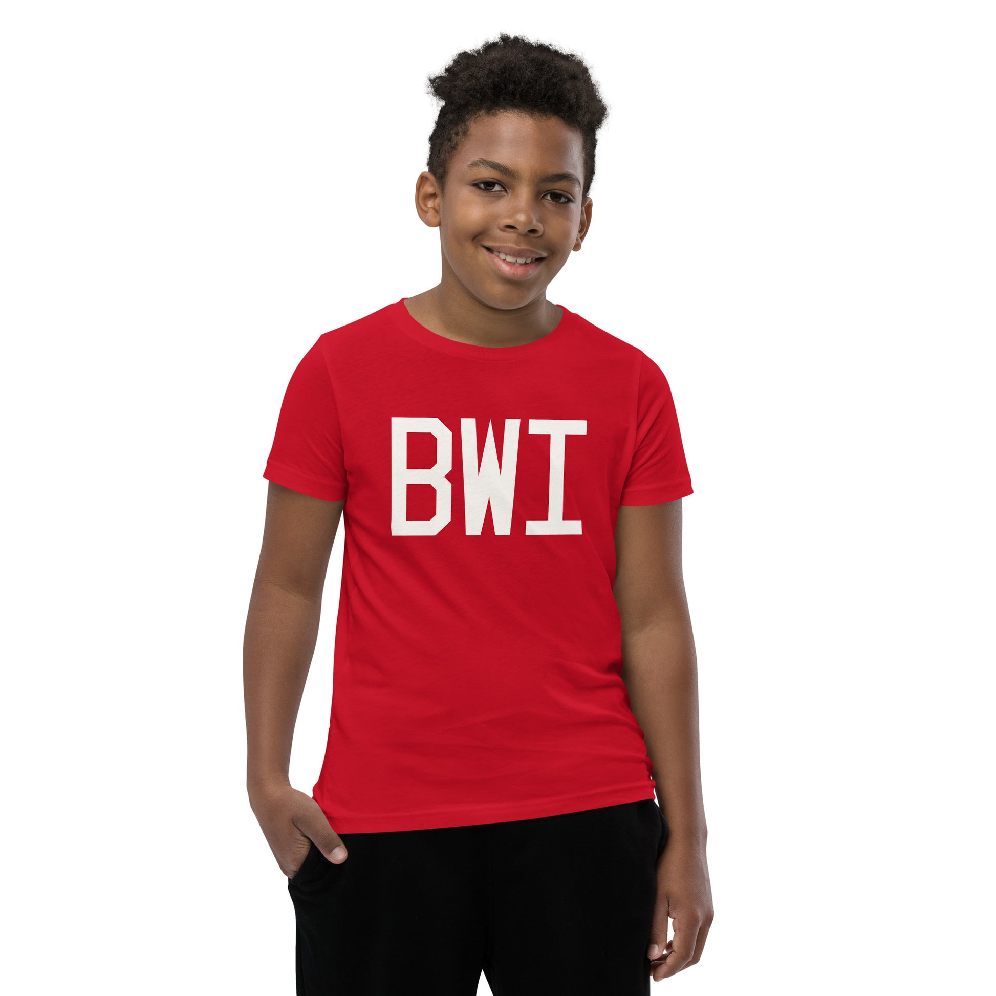 Kid's T-Shirt - White Graphic • BWI Baltimore • YHM Designs - Image 09