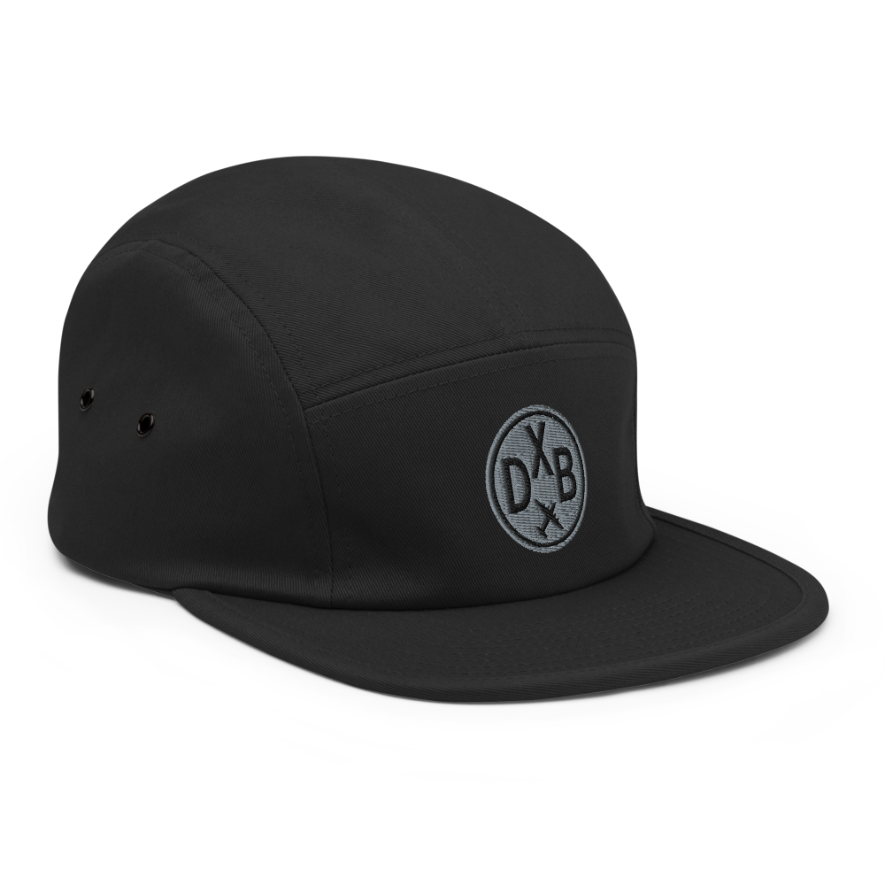 YHM Designs - DXB Dubai 5-Panel Camper Hat with Airport Code - Travel Gifts for Him and Her - Roundel Design with Vintage Airplane - Image 8