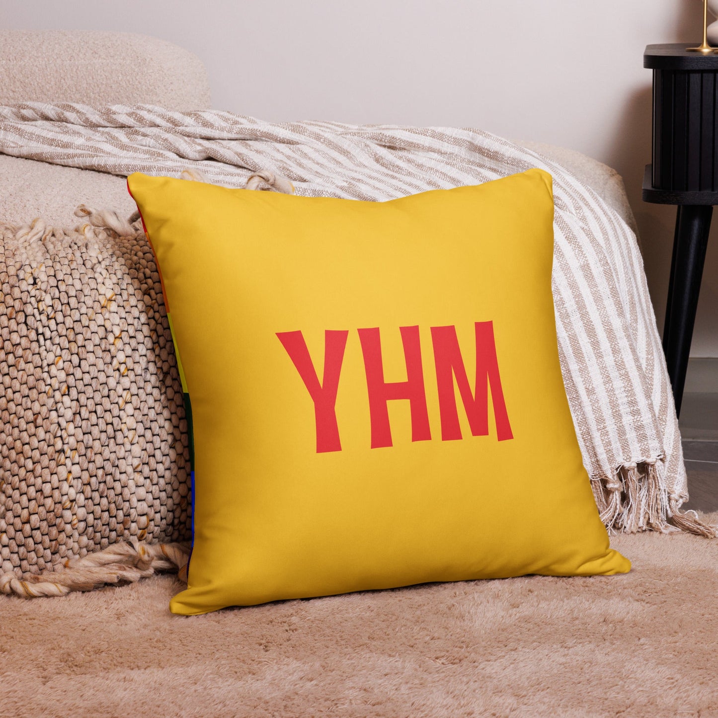 Rainbow Throw Pillow • CVG Cincinnati • YHM Designs - Image 06