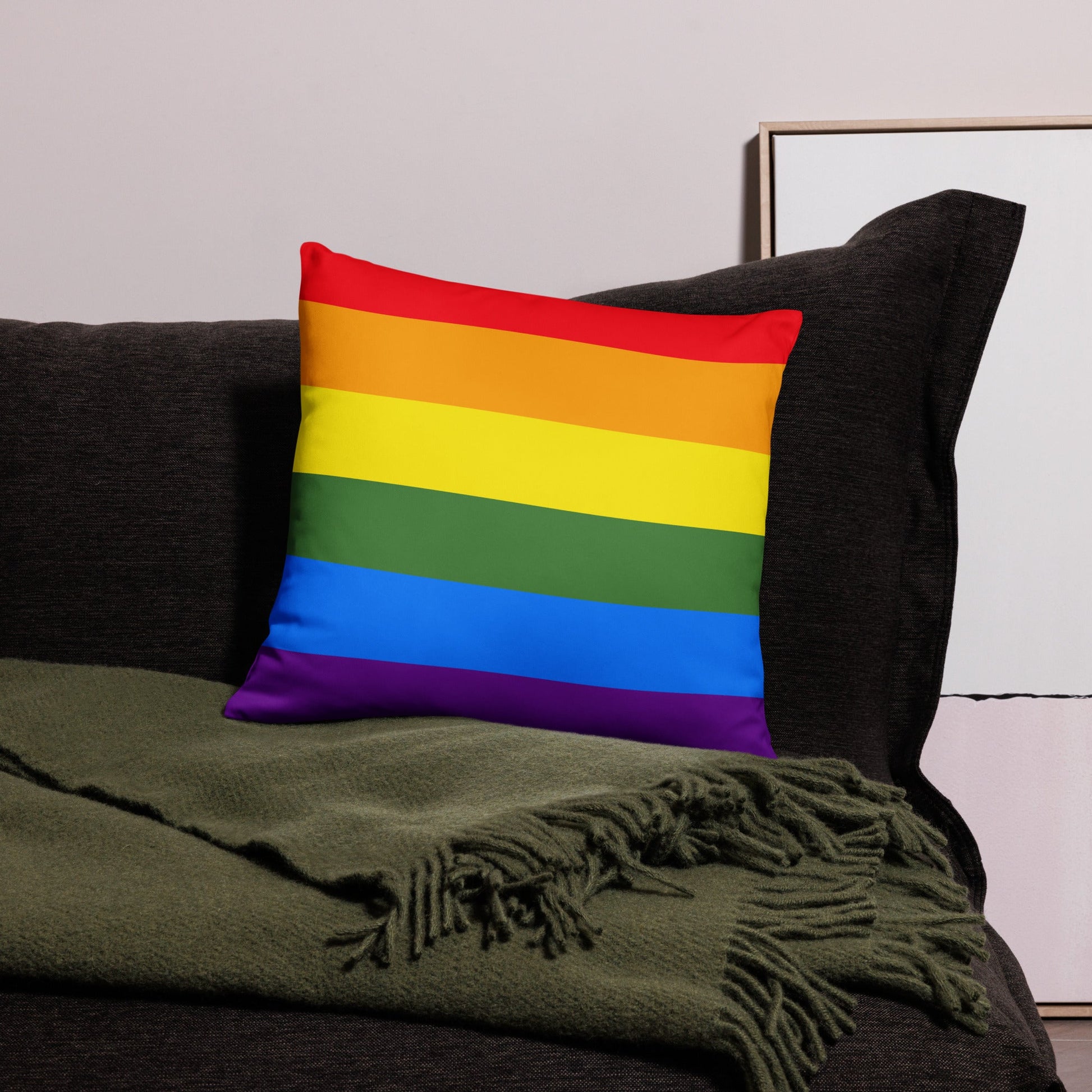 DXB Dubai Throw Pillow • Cheerful Rainbow Colours • YHM Designs - Image 07