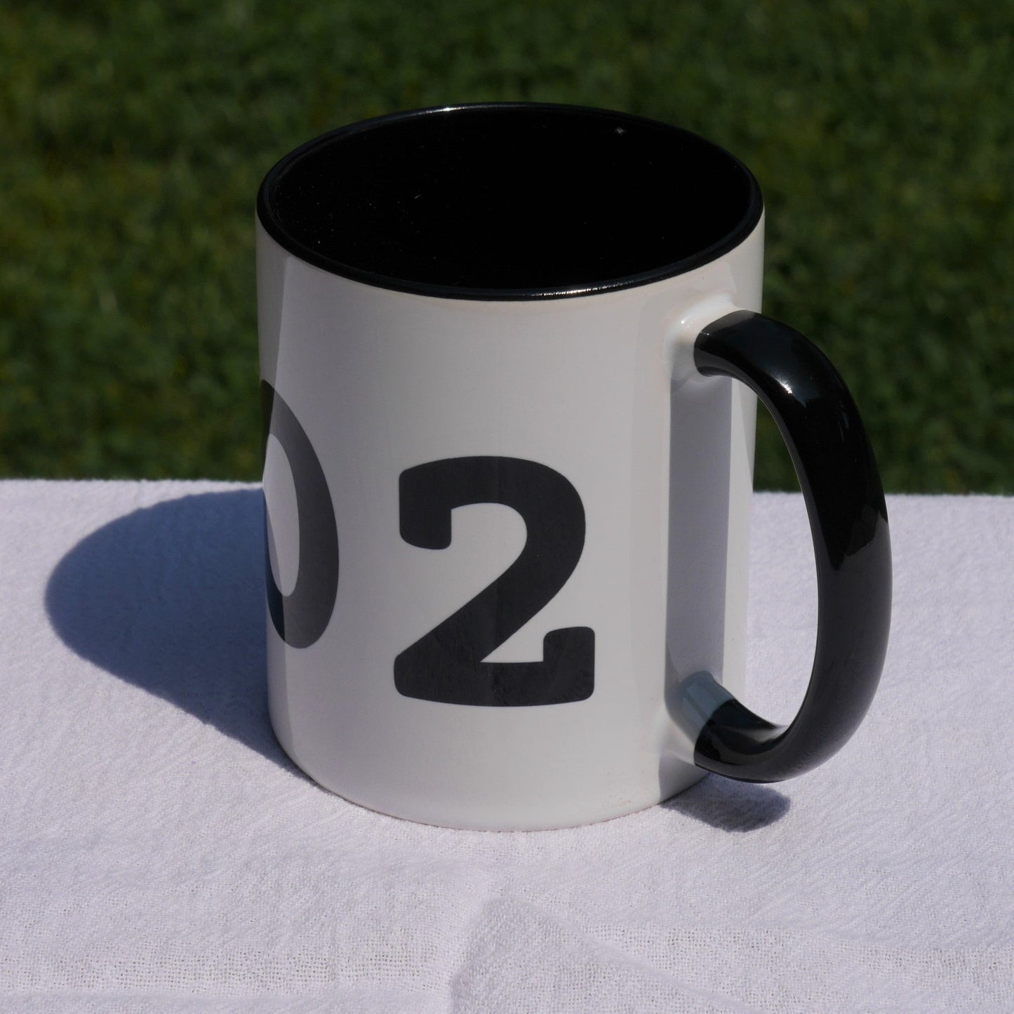 YQR Regina Coffee Mug • Air Force Lettering in Black • YHM Designs - Image 06