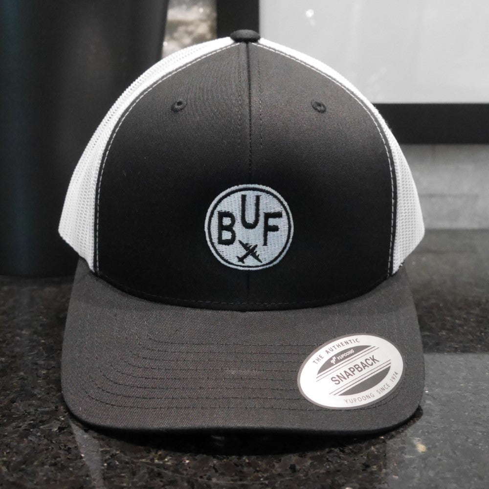 Roundel Trucker Hat - Black & White • YYC Calgary • YHM Designs - Image 11