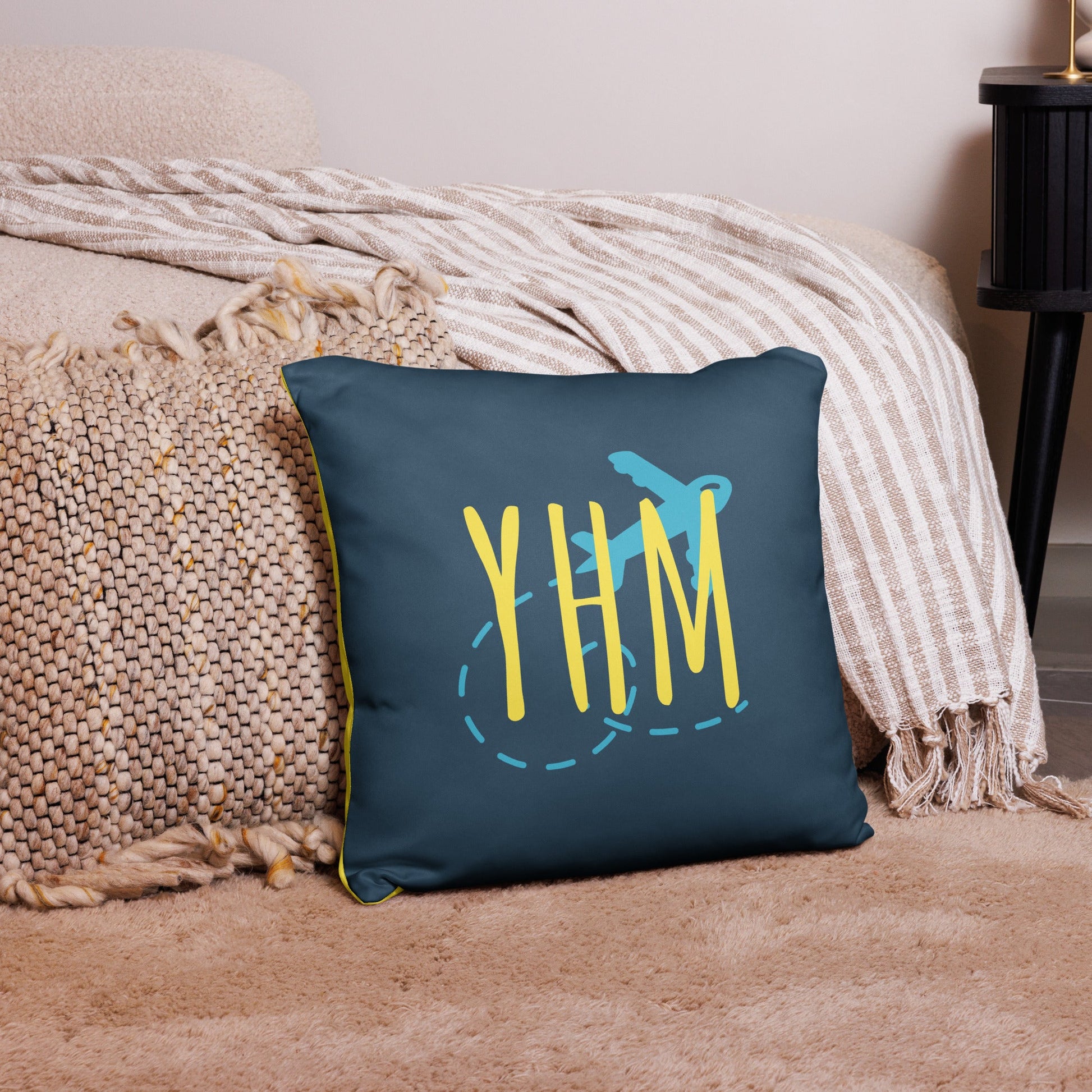 BNE Brisbane Throw Pillow • Playful Airplane Design • YHM Designs - Image 03