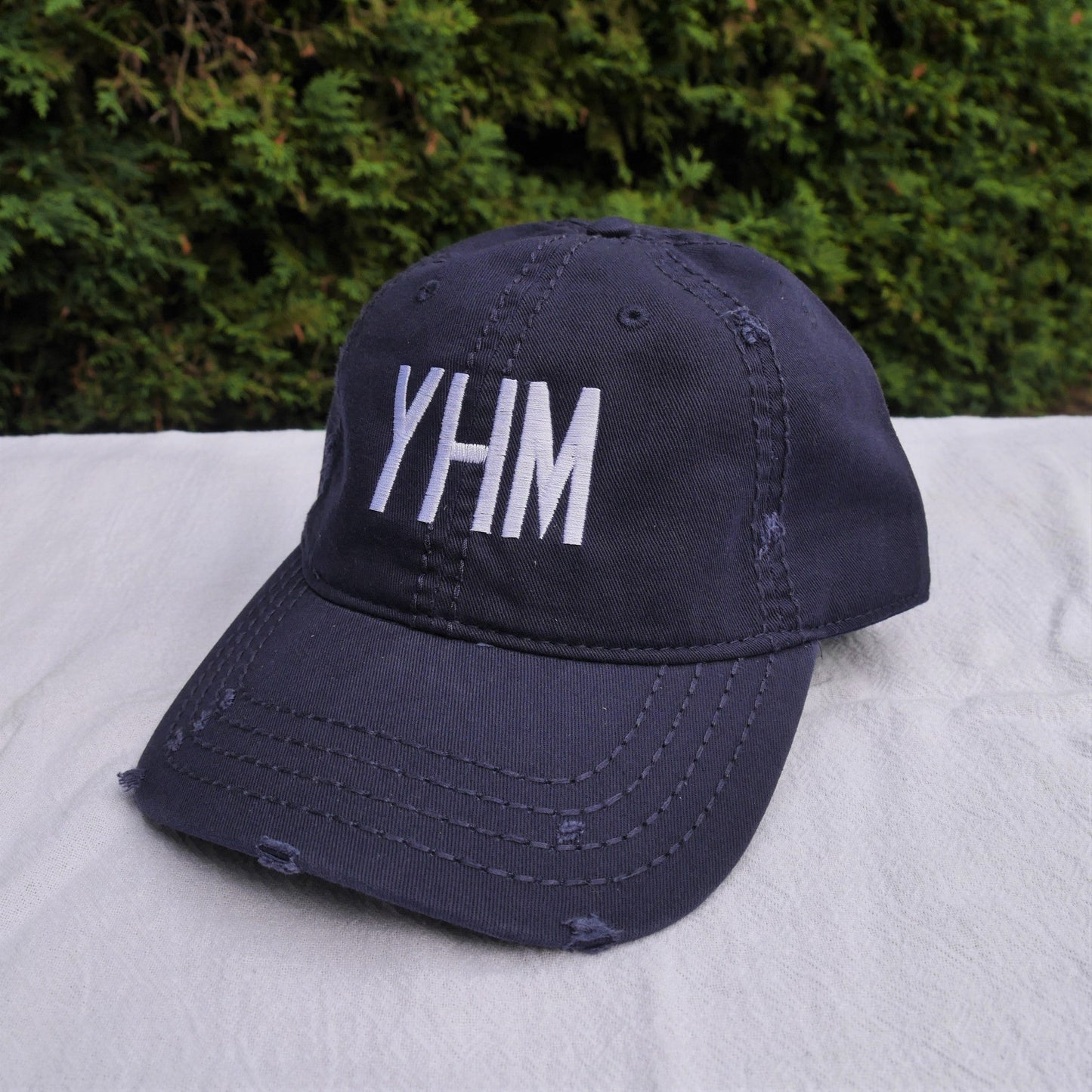 Airport Code Kid's Baseball Cap - White • YQG Windsor • YHM Designs - Image 37