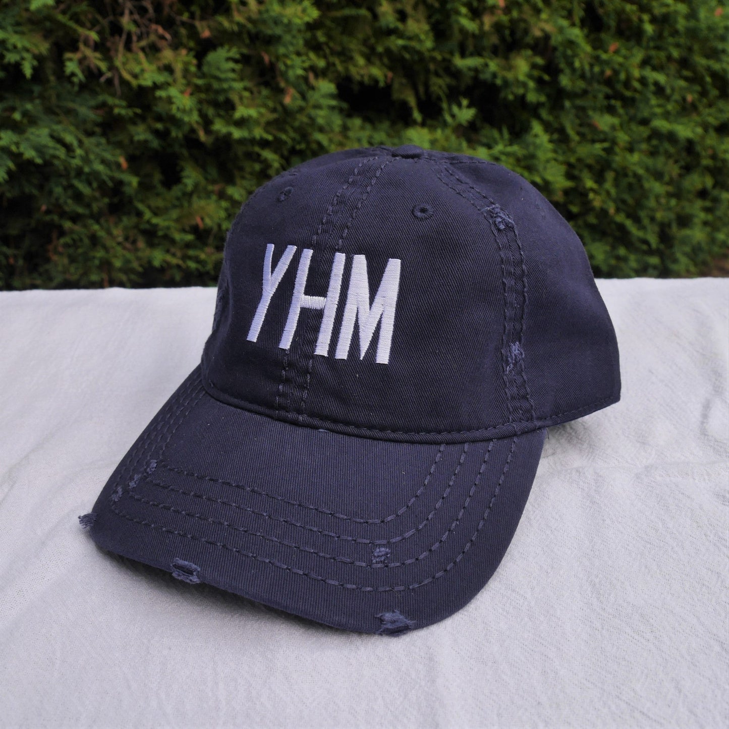 YBA Banff Distressed Dad Hat • Air Force Lettering in White • YHM Designs - Image 21