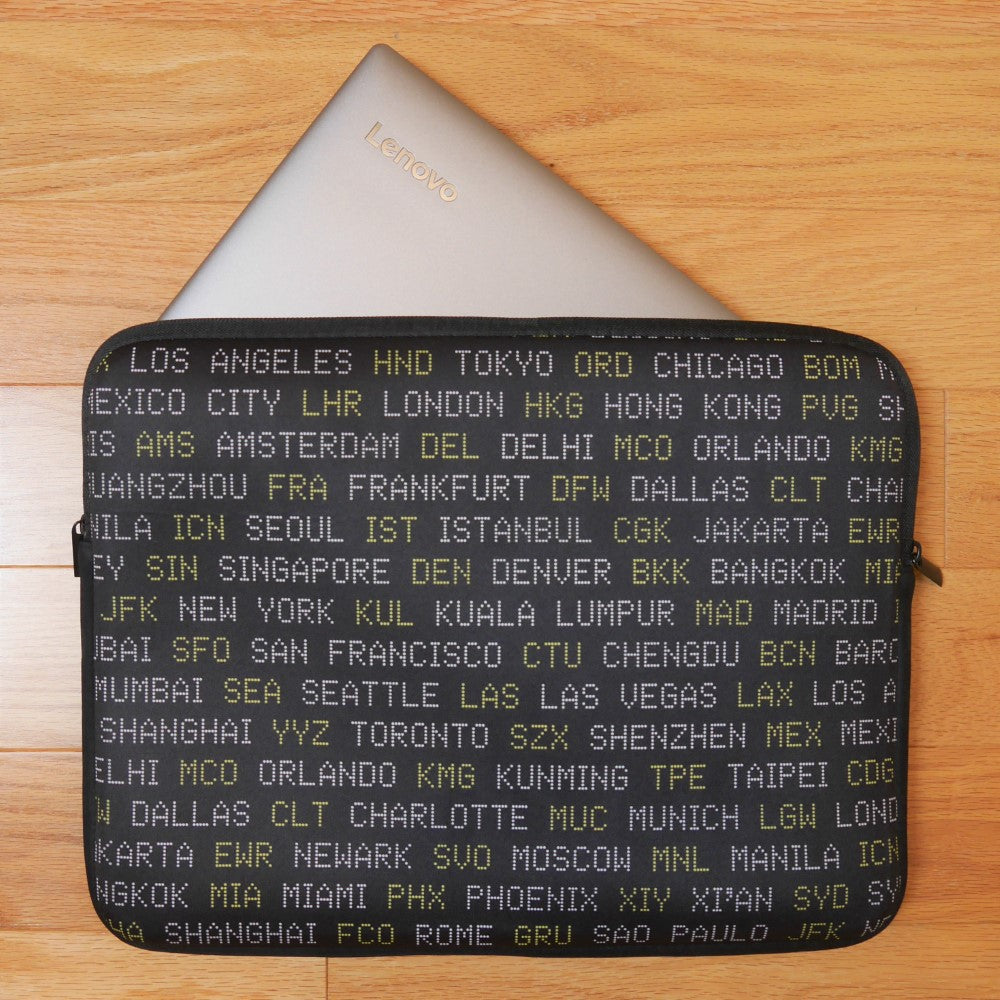 Aviation Gift Laptop Sleeve - Opal Green • SFO San Francisco • YHM Designs - Image 04